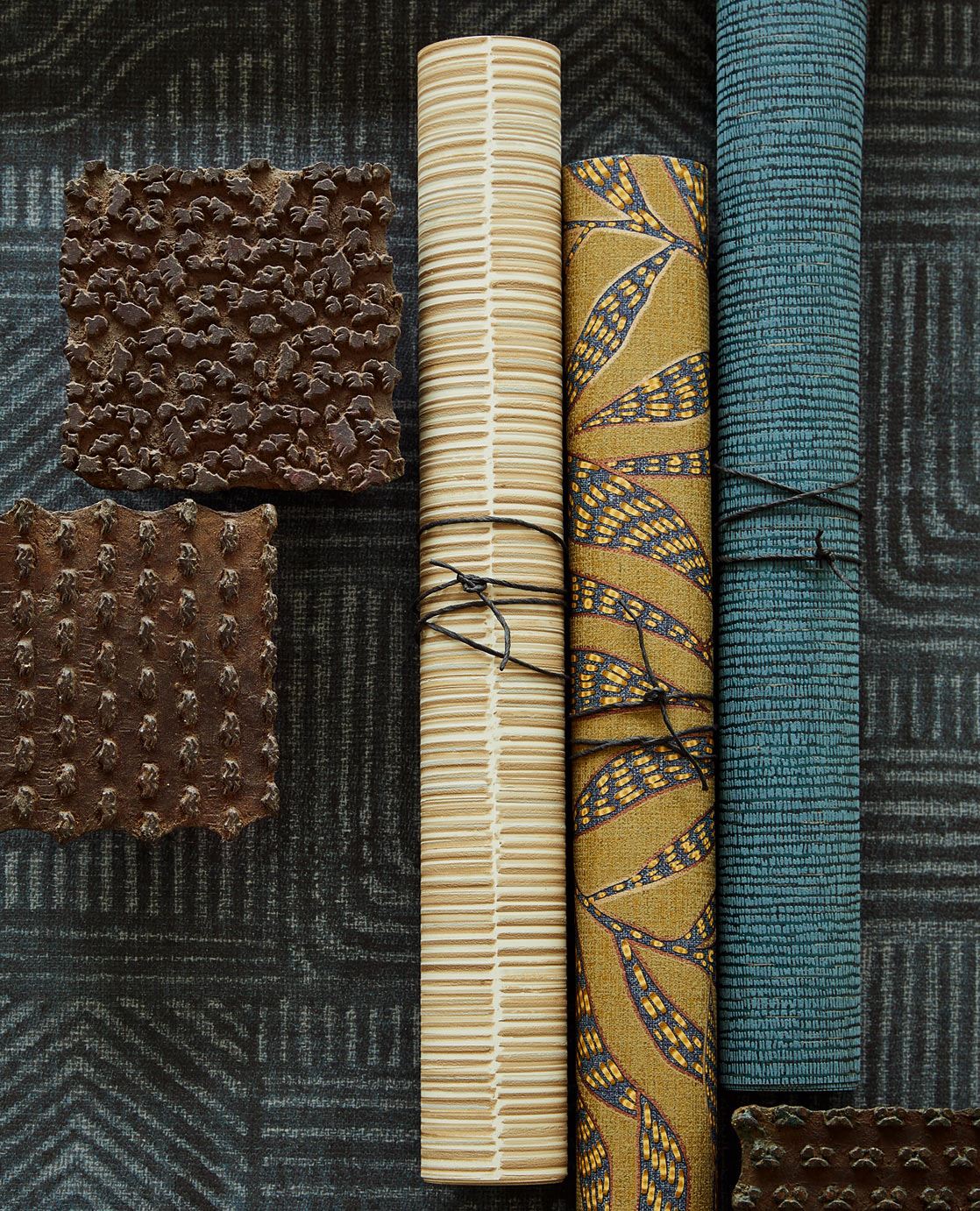 EIJFFINGER Terra 391513 - Afbeelding 5 - Naturel, Wit, Etnisch, Basic, Stoer, Industrieel, Strepen, Natuurlijk, Structuren