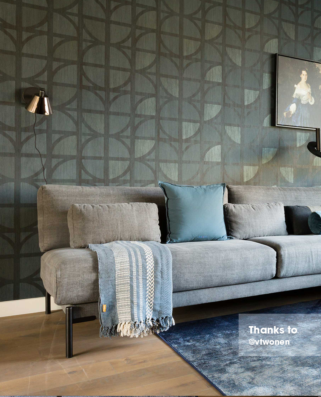 EIJFFINGER Bold 395813 - Afbeelding 5 - Blauw, Groen, Retro, Vintage, Stoer, Industrieel, Chic, Glamour, Geometrisch