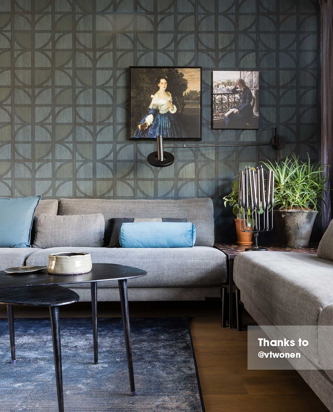 EIJFFINGER Bold 395813 - Afbeelding 6 - Blauw, Groen, Retro, Vintage, Stoer, Industrieel, Chic, Glamour, Geometrisch