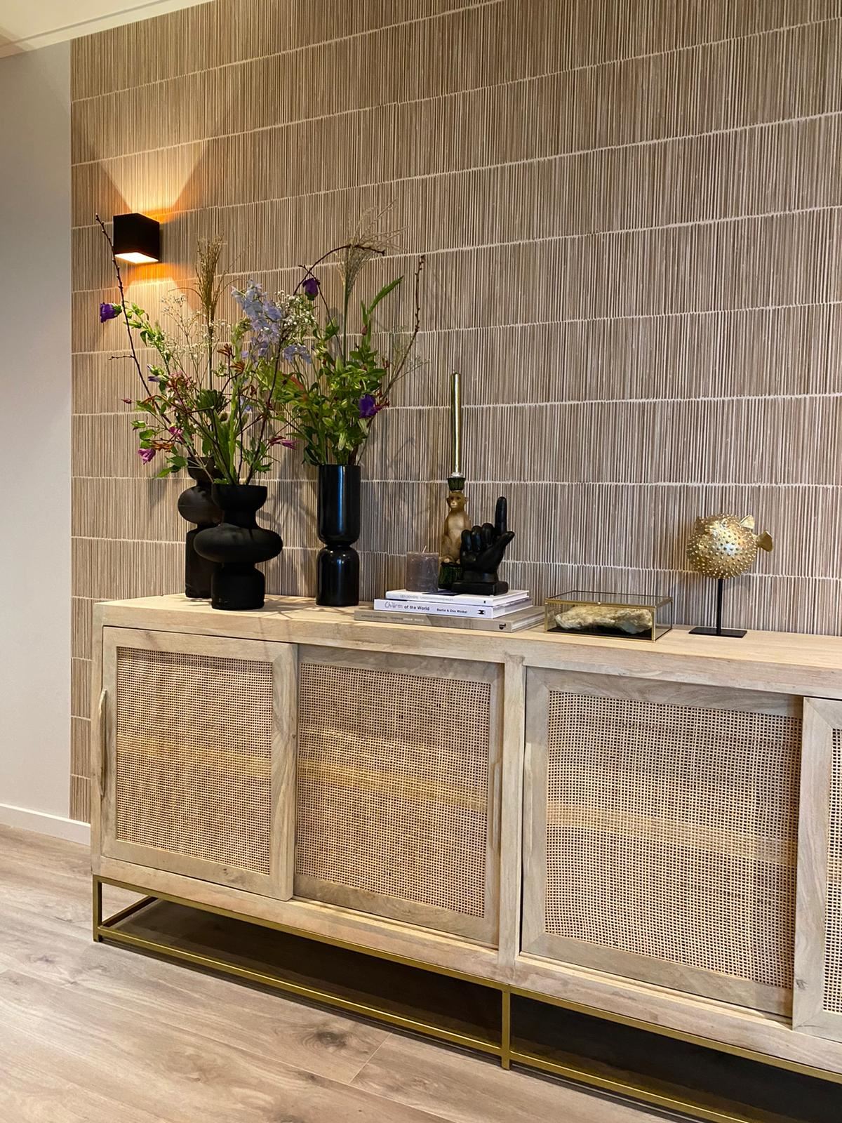 EIJFFINGER Terra 391513 - Afbeelding 4 - Naturel, Wit, Etnisch, Basic, Stoer, Industrieel, Strepen, Natuurlijk, Structuren