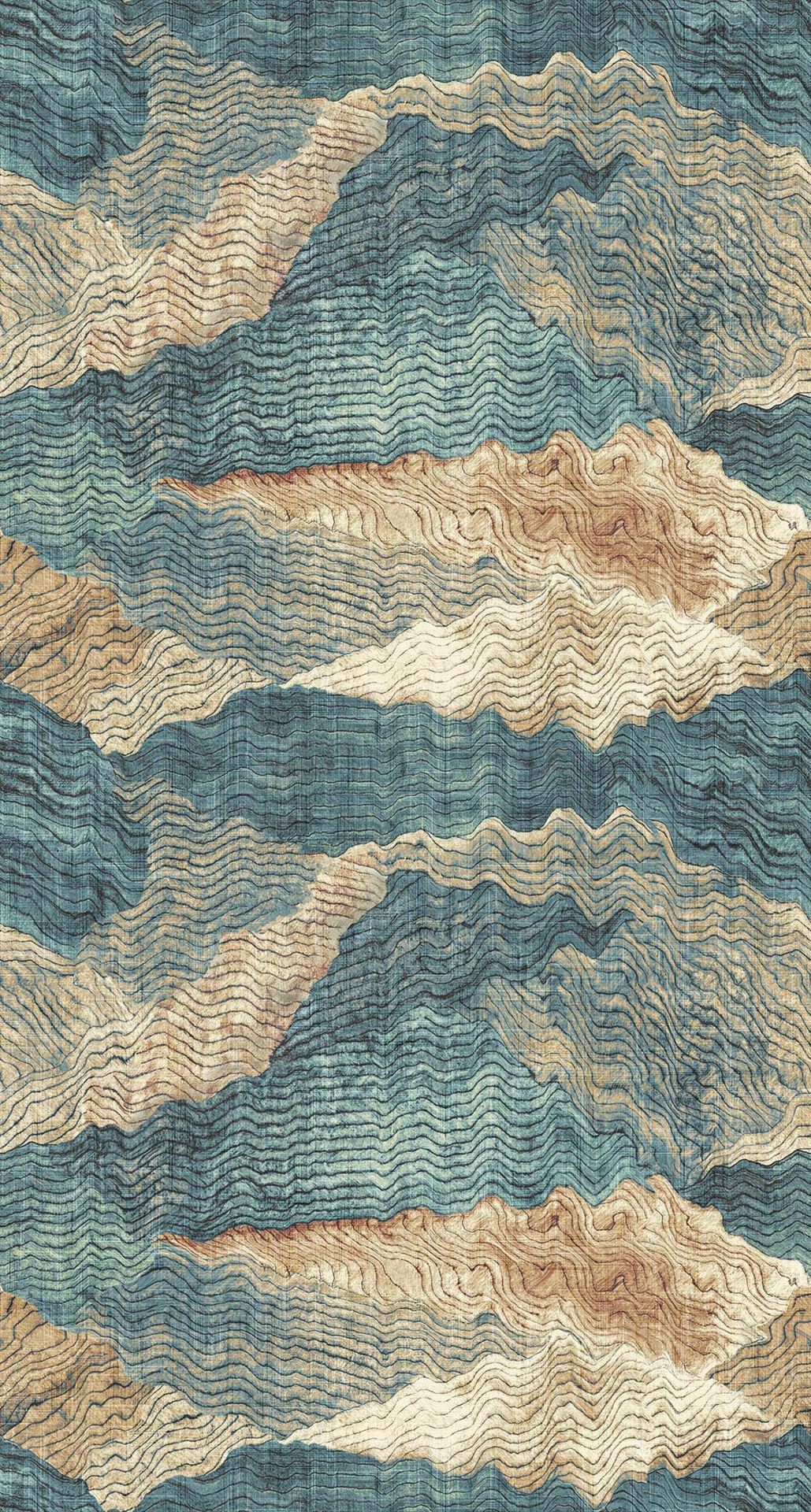 Eijffinger FESTIVAL behang 333560 Blauw, Goud, Naturel, Groen, Zwart / Grijs, Oranje - afbeelding 4
