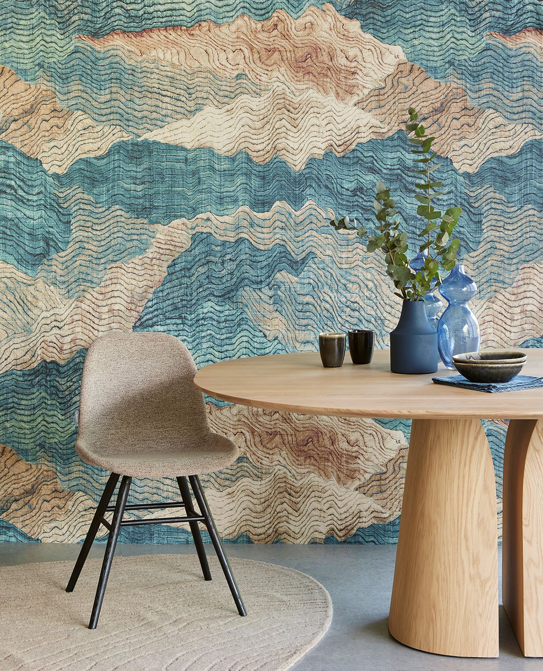Eijffinger FESTIVAL behang 333560 Blauw, Goud, Naturel, Groen, Zwart / Grijs, Oranje - afbeelding 2