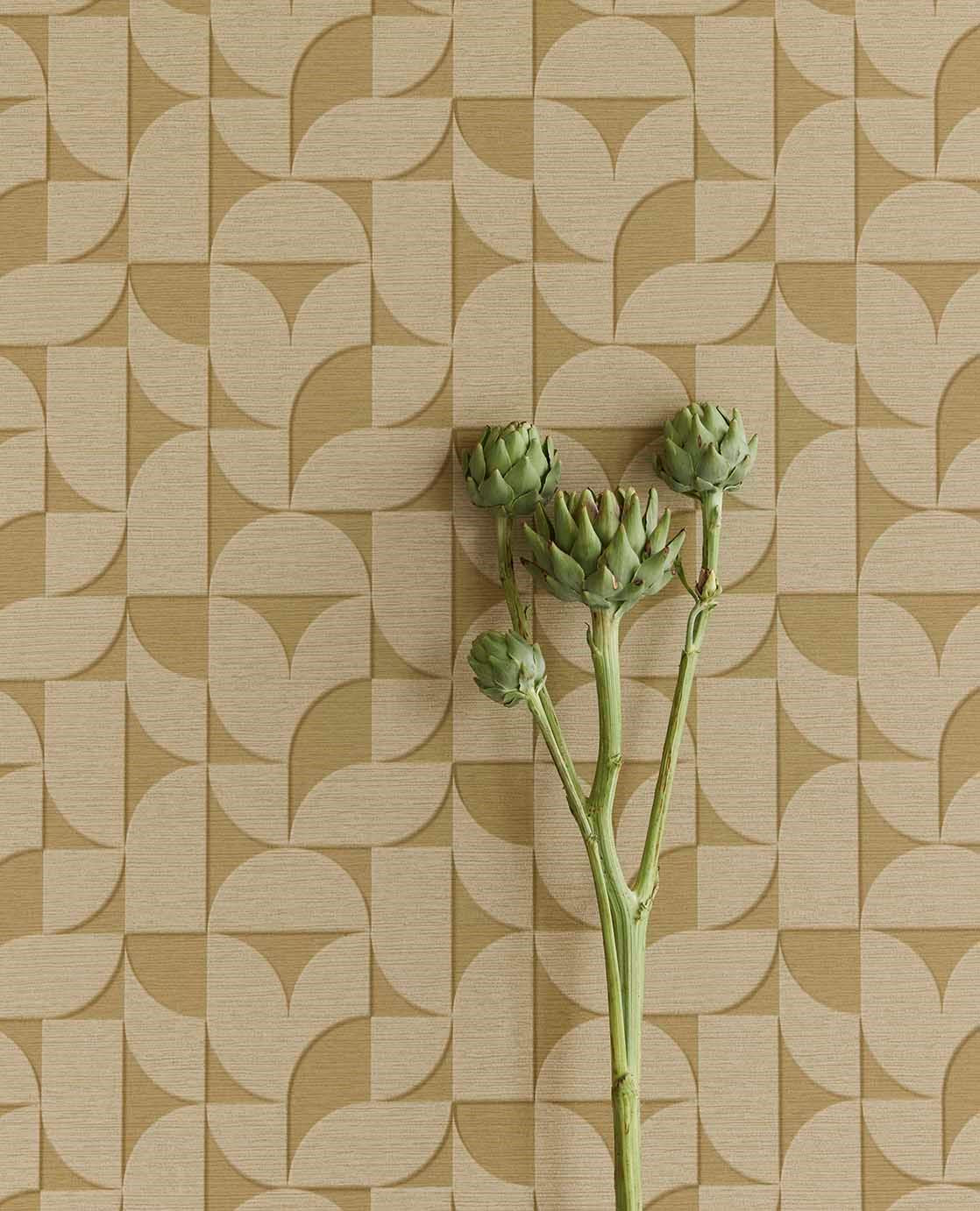 Eijffinger REVIVE behang 333612 Groen, Naturel, Goud - afbeelding 2