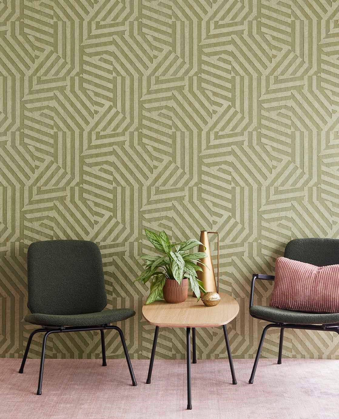Eijffinger REVIVE behang 333632 Groen, Naturel, Geel, Goud - afbeelding 2
