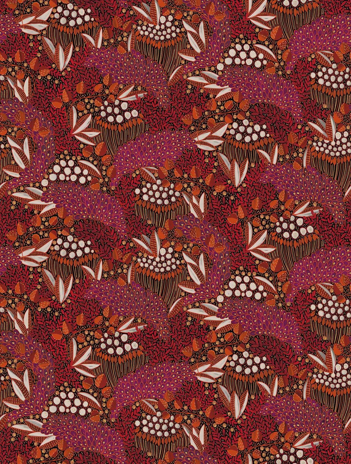 Eijffinger SOLANGE behang 340286 Rood, Zwart / Grijs, Goud, Naturel, Oranje - afbeelding 4