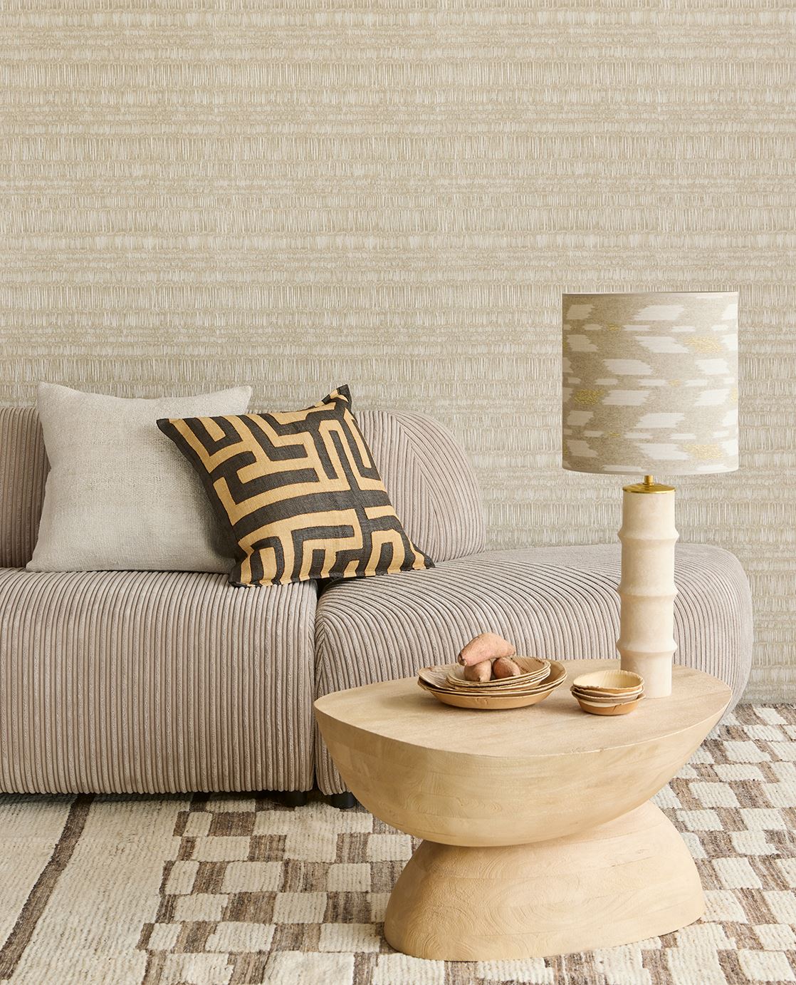 Eijffinger SOLANGE behang 340260 Naturel, Zwart / Grijs, Wit - afbeelding 2