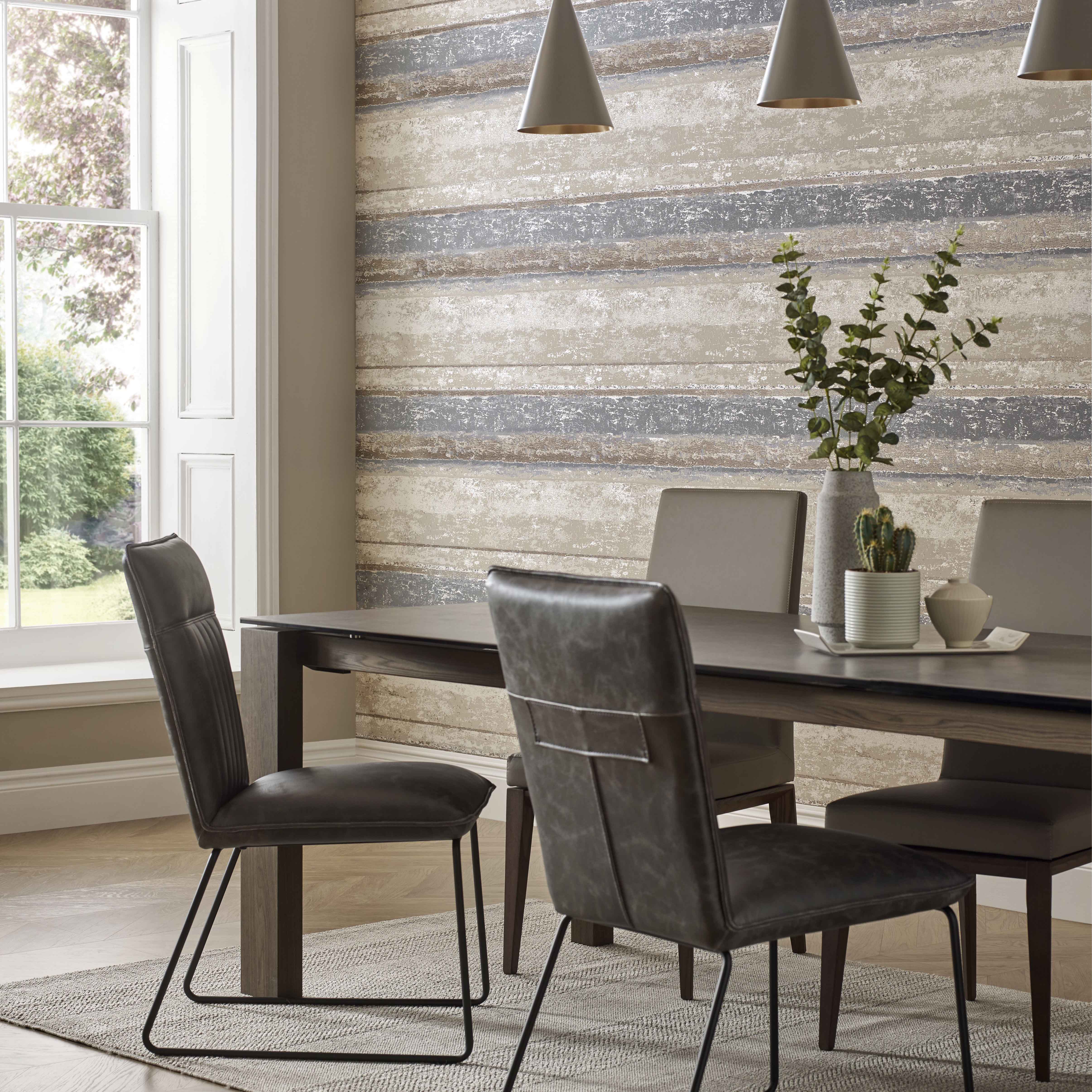1838 Wallcoverings Linea Behang 1703-110-04 - Denim Blue Grey