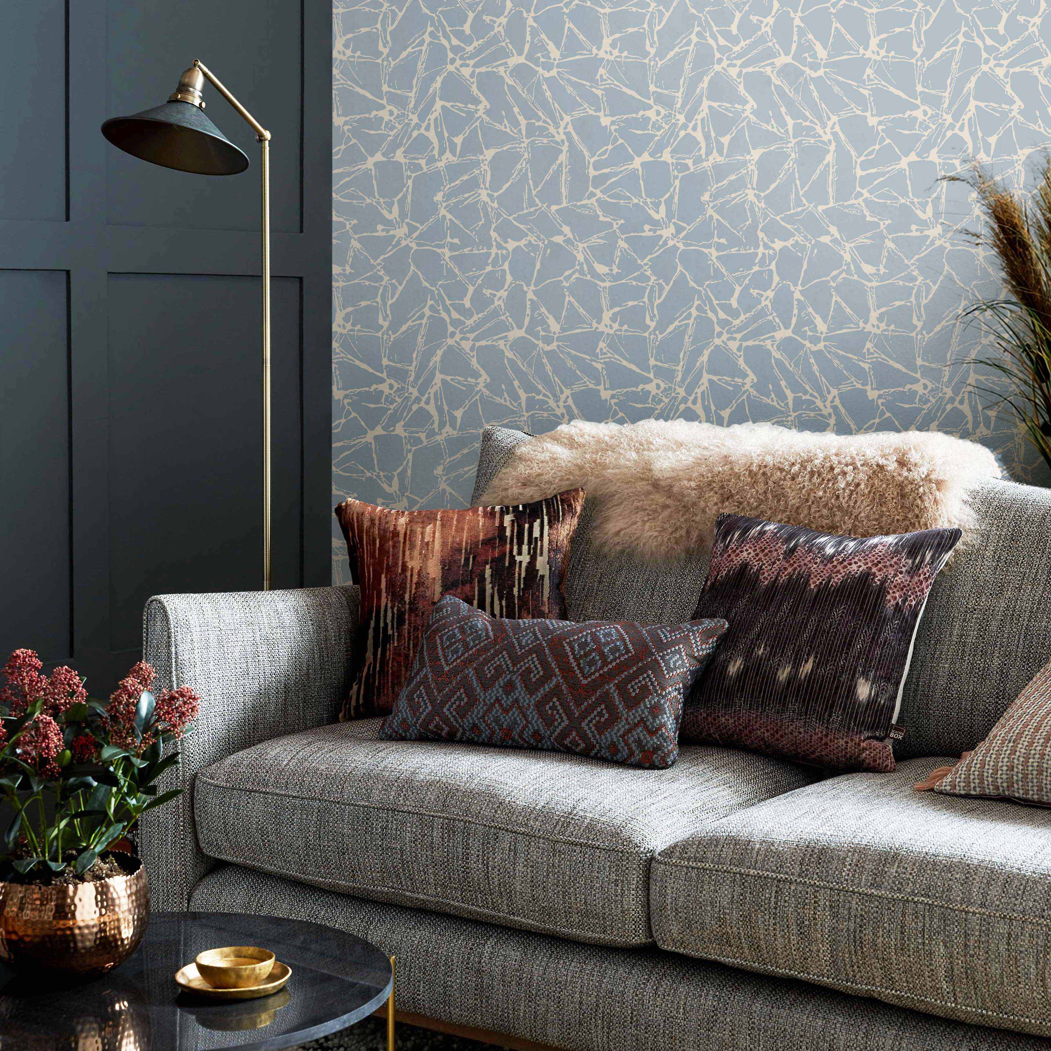 1838 Wallcoverings Glaze Behang 1703-111-03 - Denim Blue