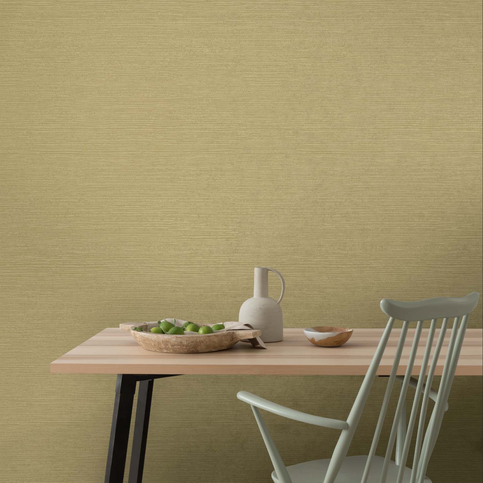 1838 Wallcoverings Raffia Behang 1804-122-06 - Mustard Yellow