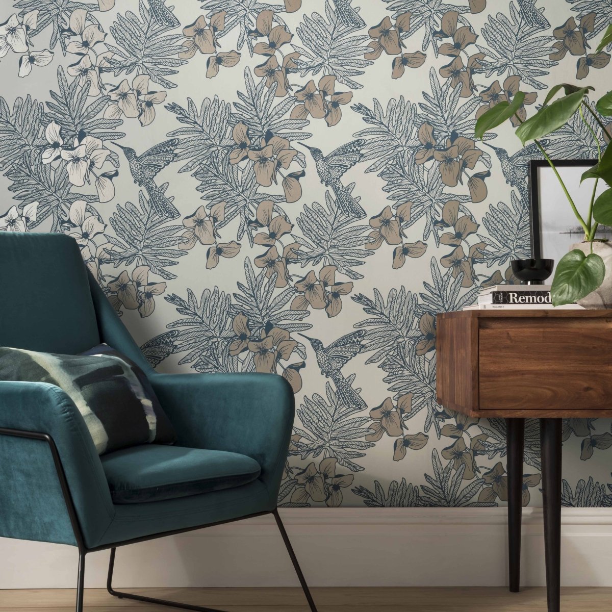 1838 Wallcoverings Hummingbird Lagoon Behang 1804-117-02 - LAB COLOUR THE WORLD