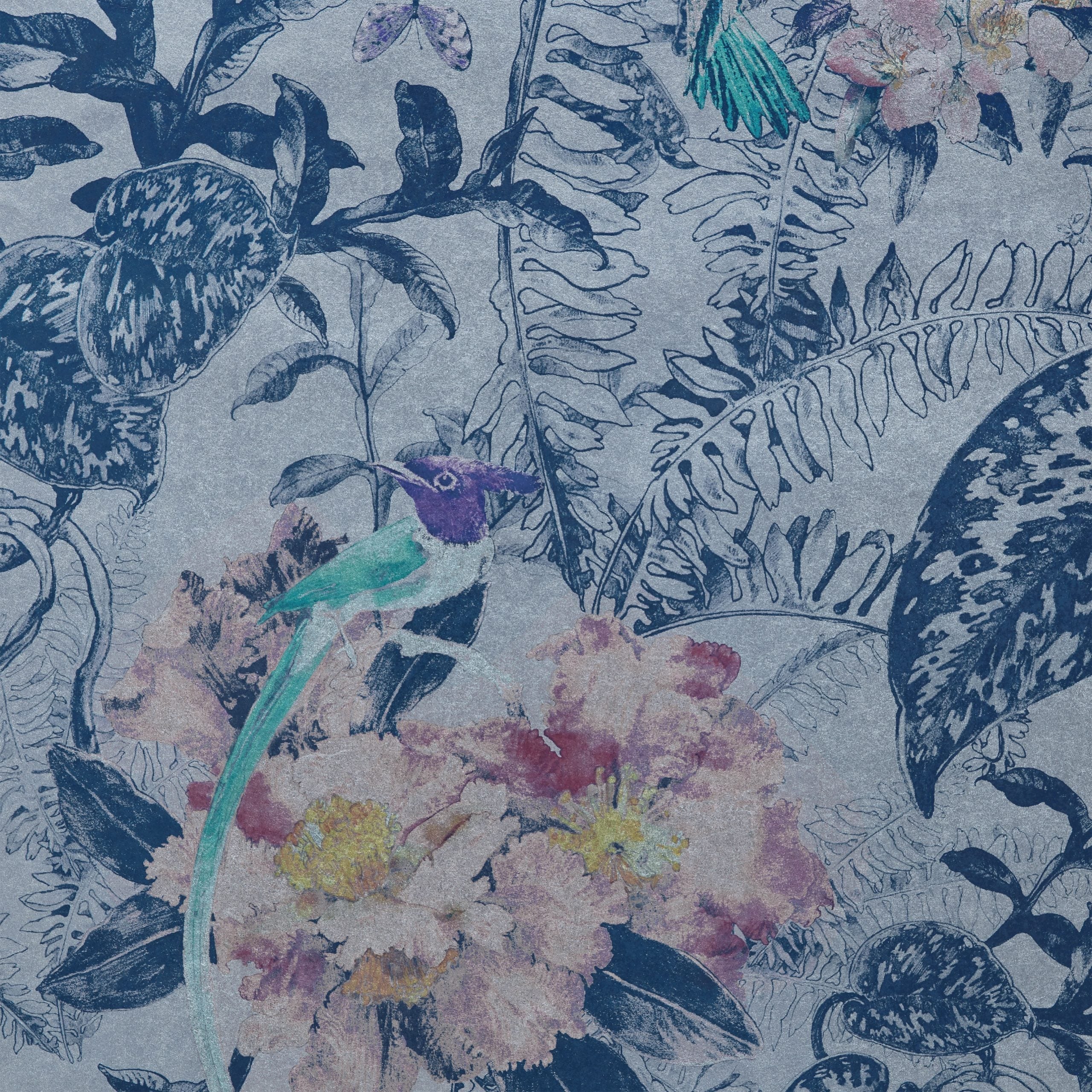 1838 Wallcoverings Hedgerow Behang 2008-144-03 - Blue Dusk