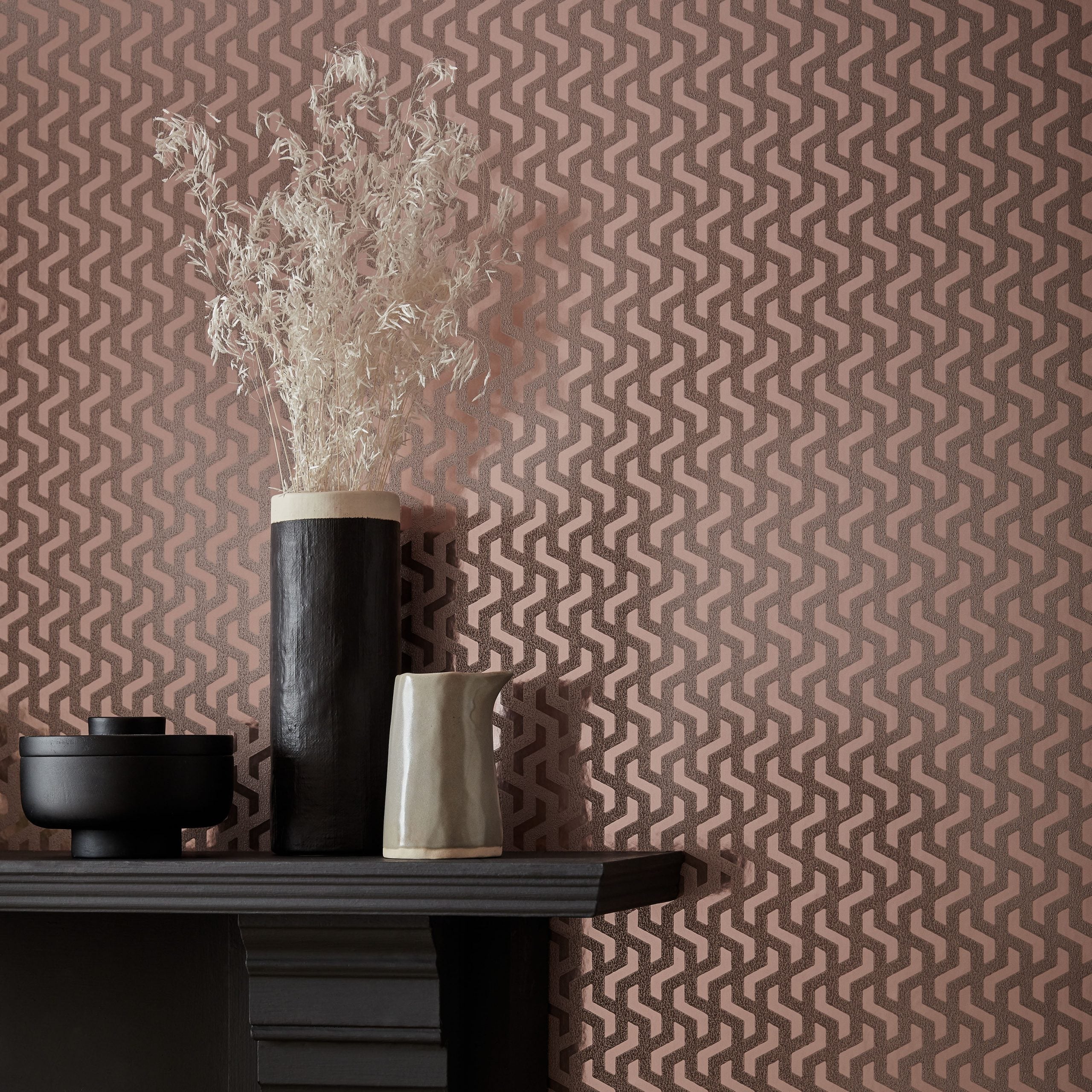 1838 Wallcoverings Rattan Behang 2008-147-04 - Rose Gold