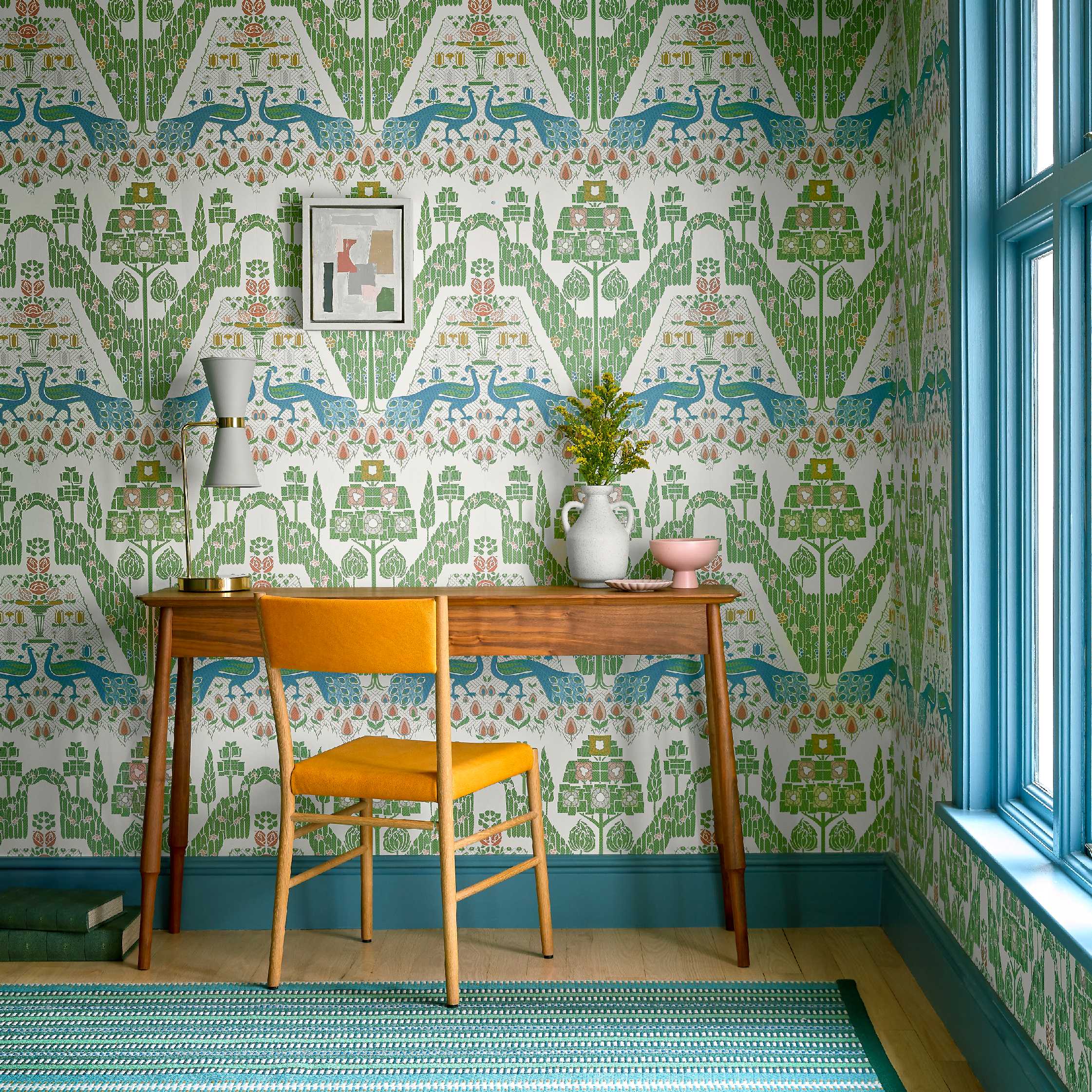 1838 Wallcoverings Peacock Topiary Behang 2311-172-02 - Fern Green
