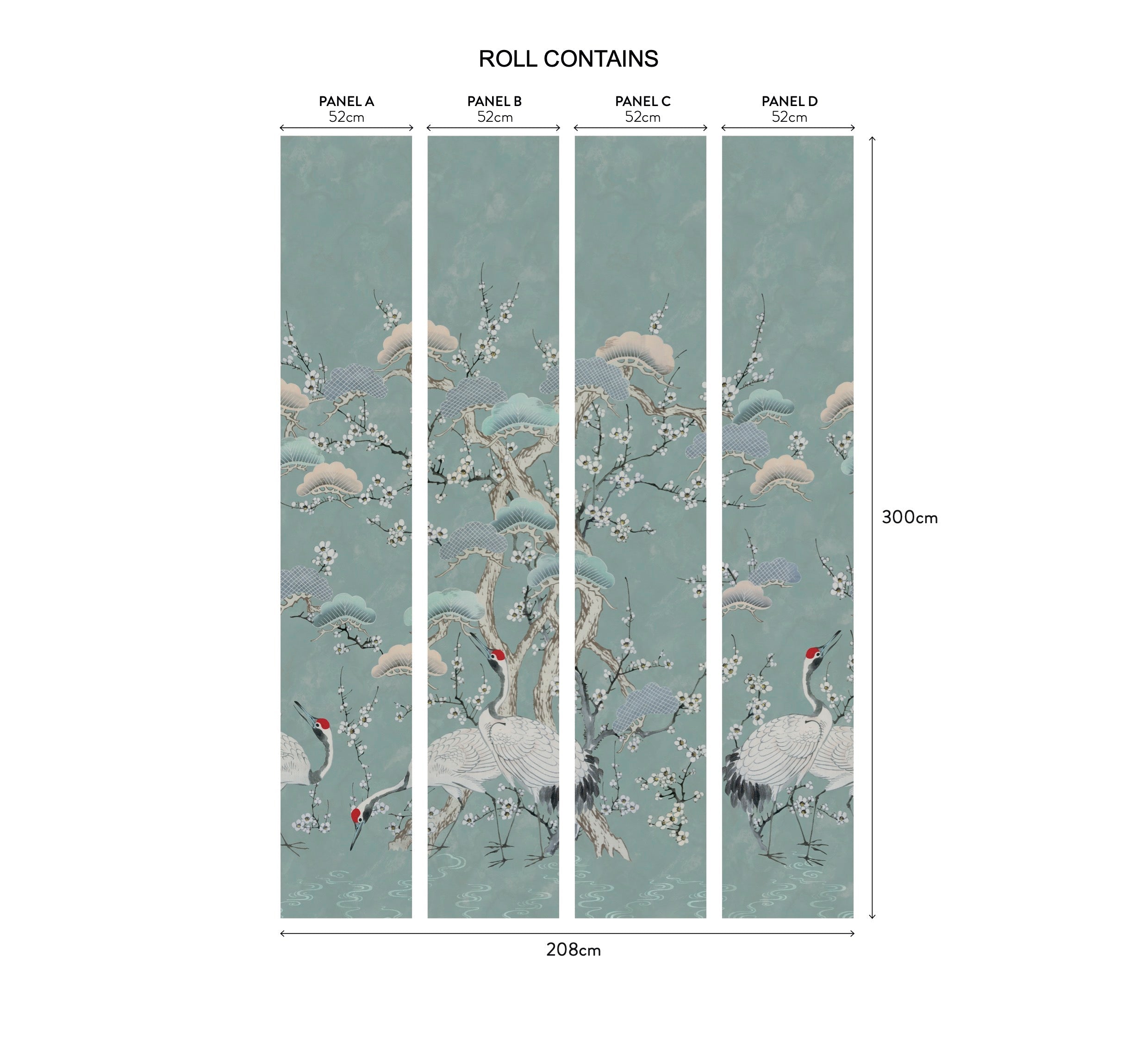1838 Wallcoverings Kyoto Blossom Behang 2311-174-03 - Mist Blue