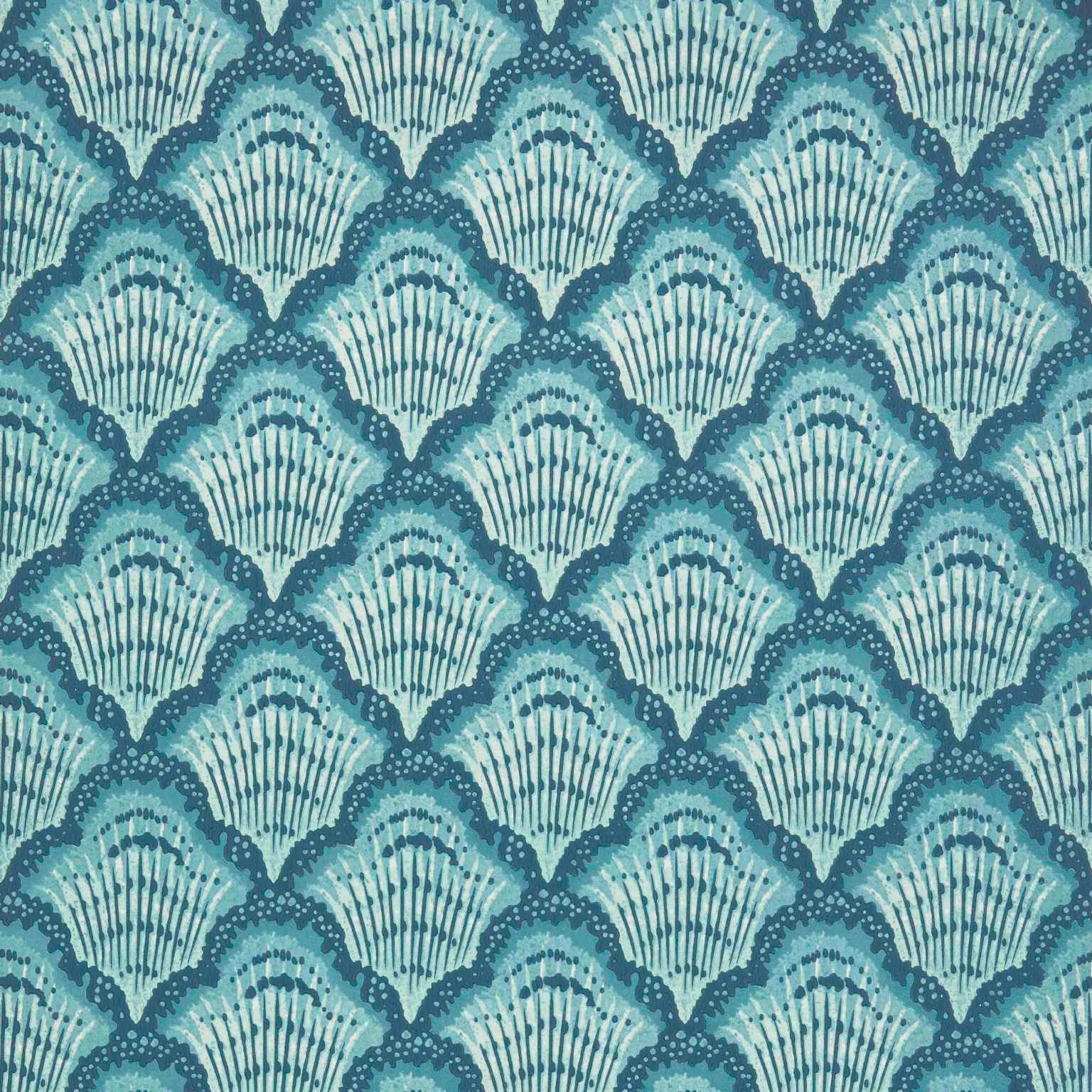 1838 Wallcoverings Calico Shell Behang 2412-179-03 - Aqua