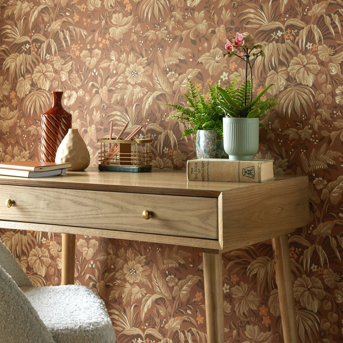 1838 Wallcoverings Palmette Behang 2513-184-03 - Clay Brown