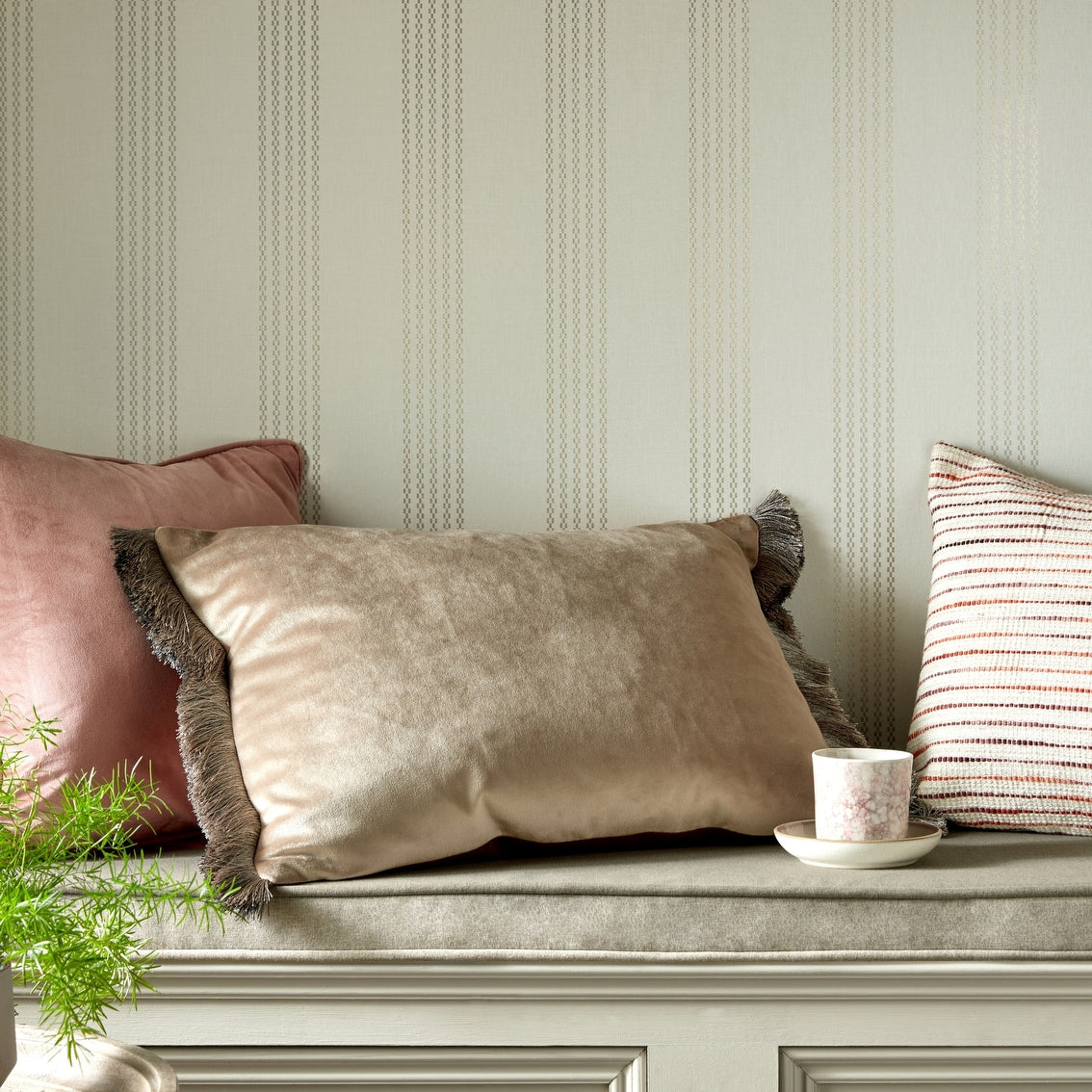 1838 Wallcoverings Silk Stripe Behang 2513-186-02 - Metallic