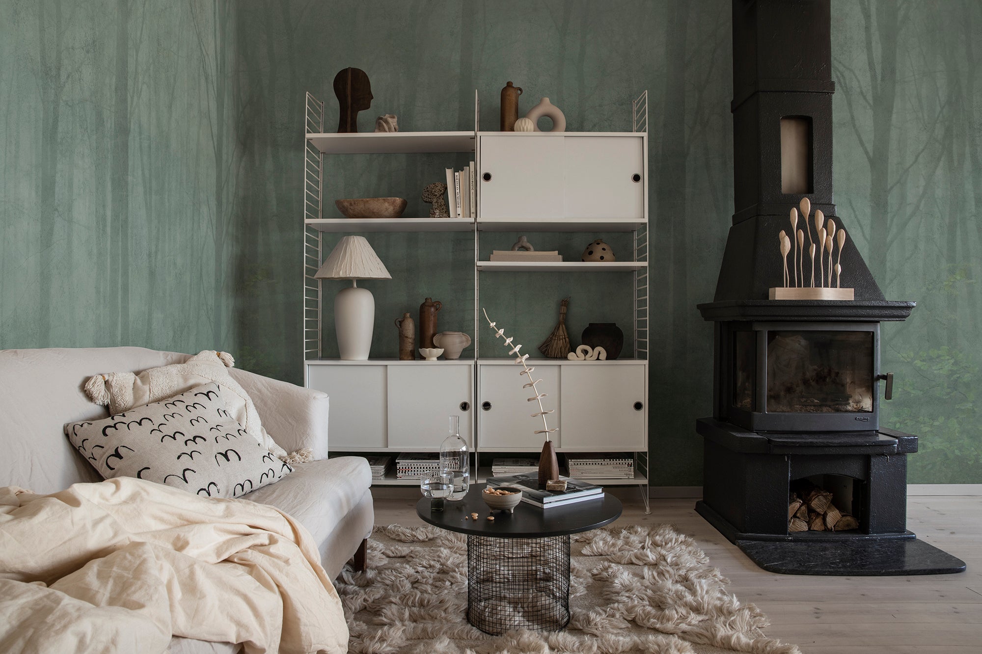 Sandberg Skog Behang 622-08 - Forest Green