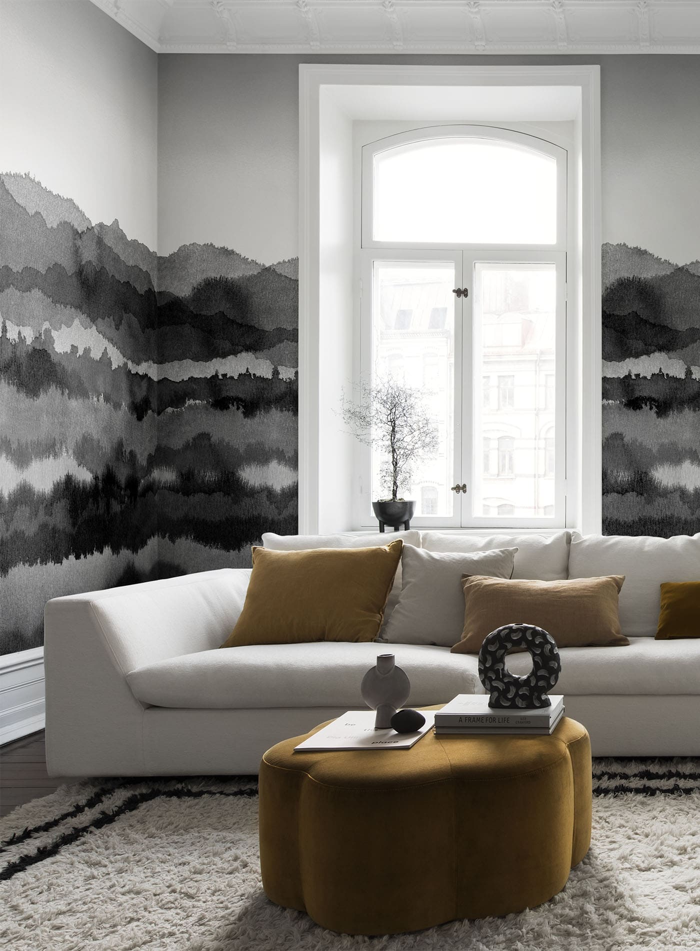 Sandberg Midnatt Behang 637-14 - Dark Gray