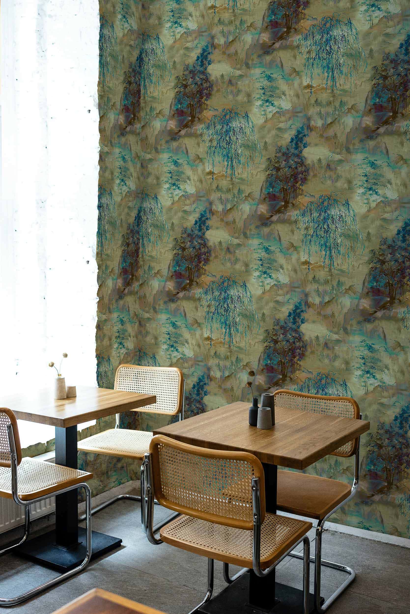 Coordonné Random Chinoiseries Dunhuang Blue behang 7900170 sfeer afbeelding 2