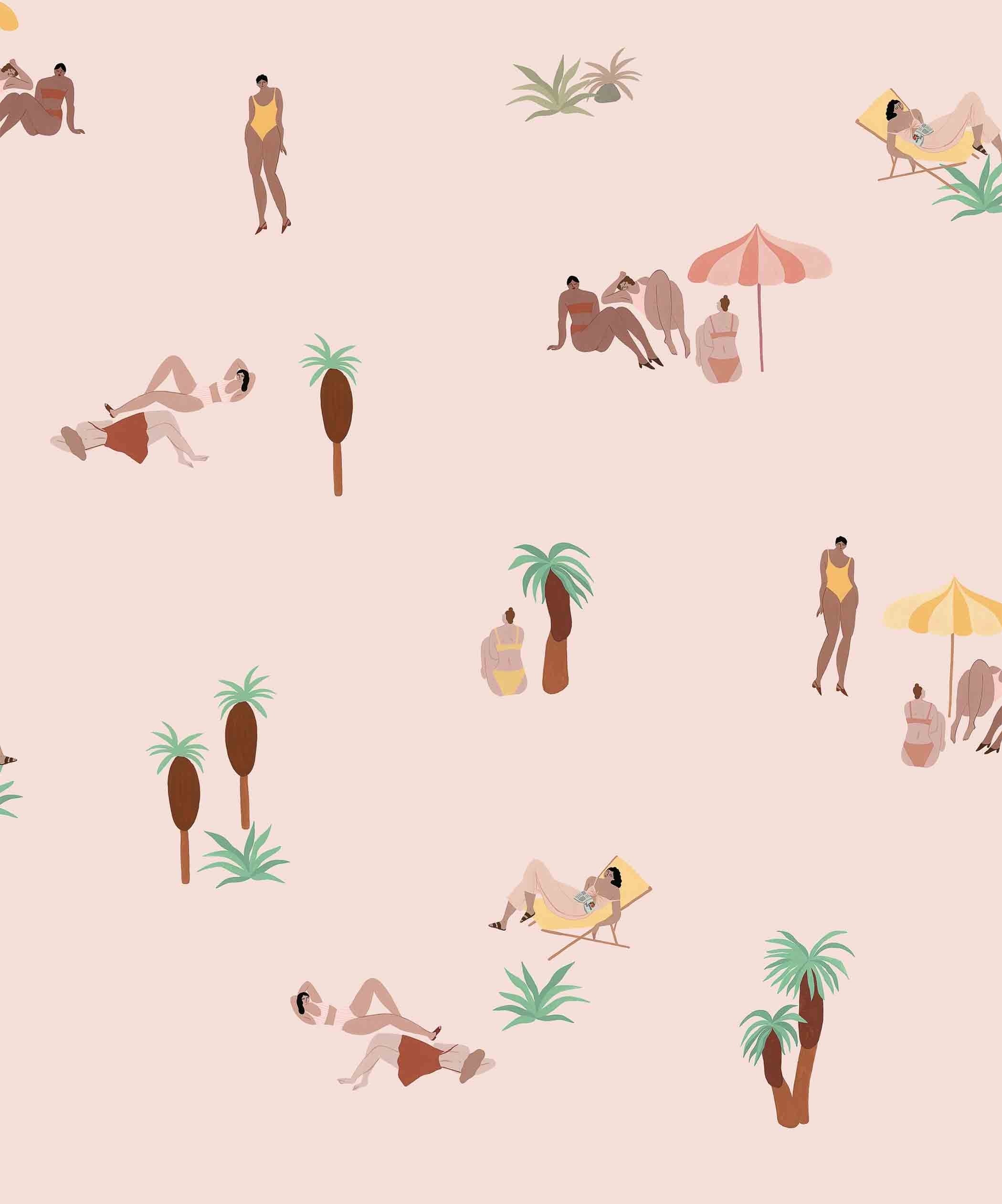 Coordonné 40th Anniversary One Day at the Beach Pink behang 8000040 behang afbeelding 1