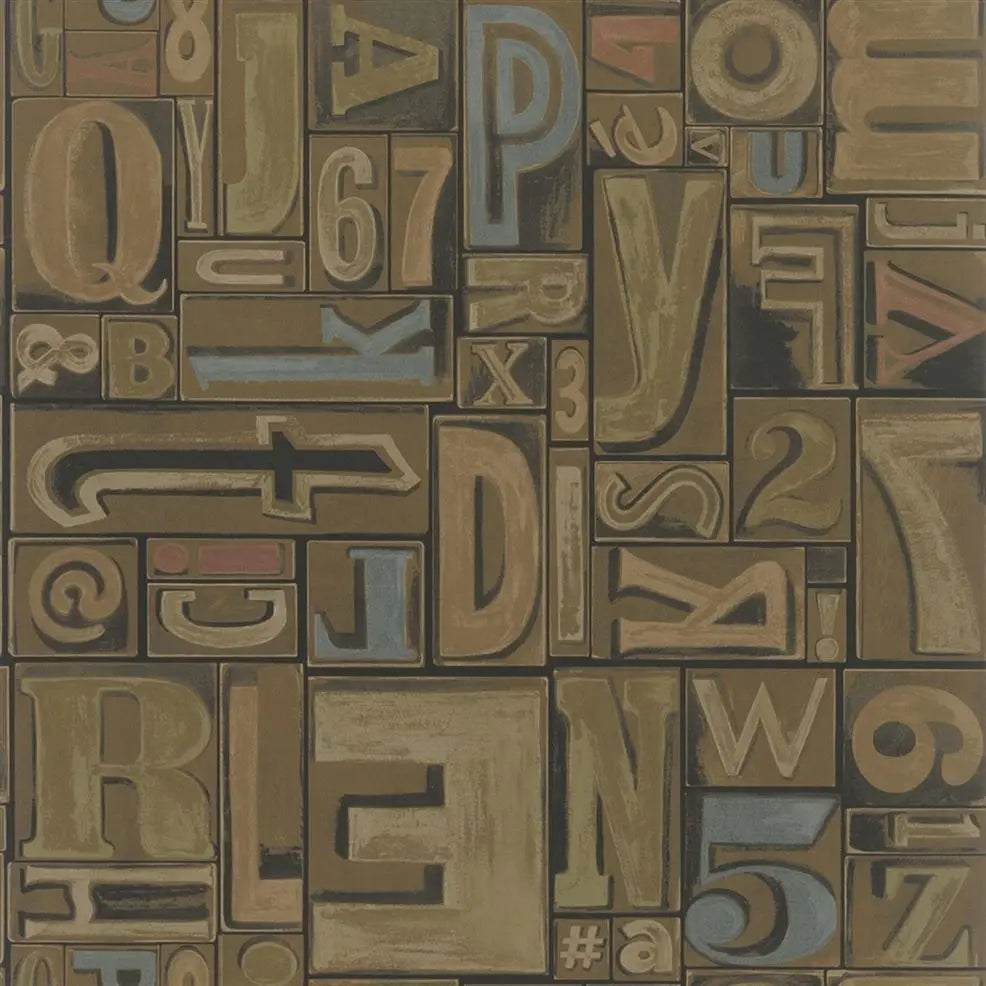 Ralph Lauren Copeley Letterpress Behang PRL5007/01