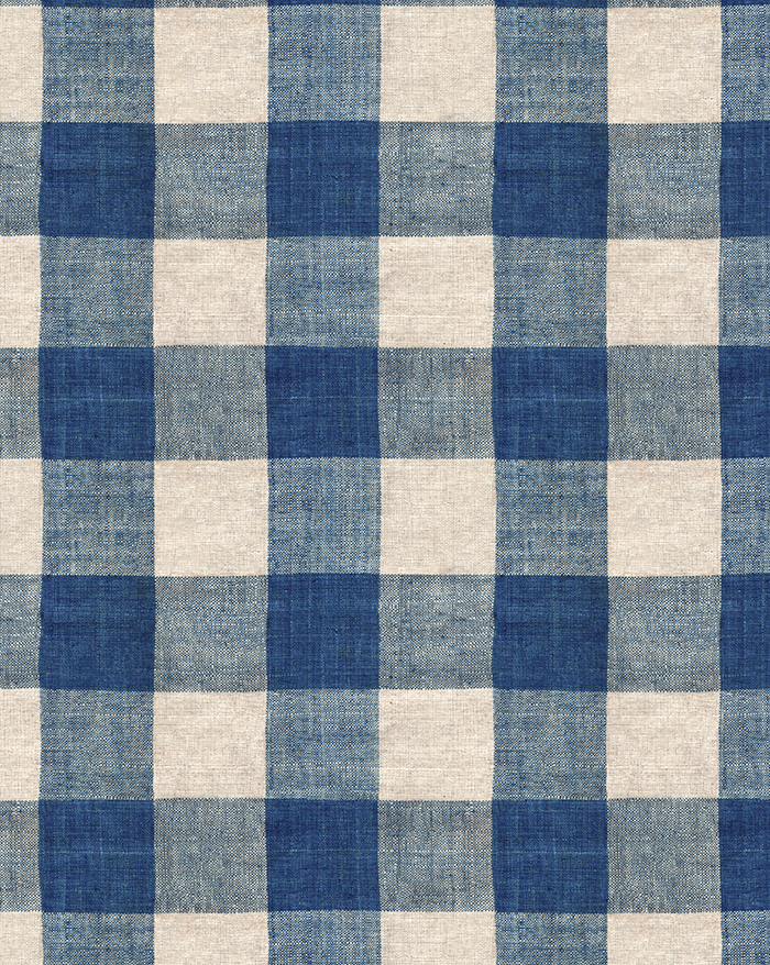 Antoinette Poisson Carreaux indigo Behang Rouleau 84A