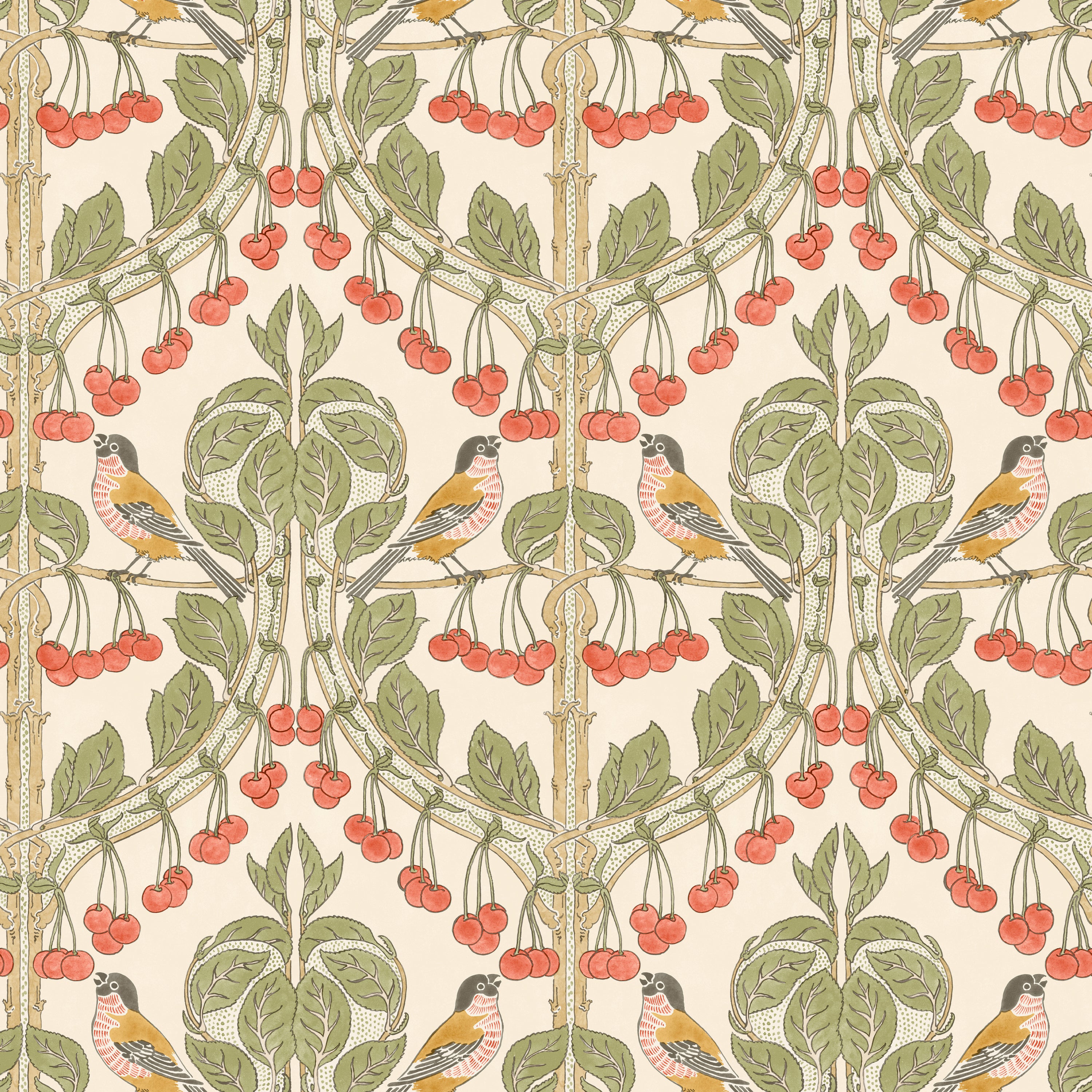 GP & J Baker Birds & Cherries Behang BW45100/1