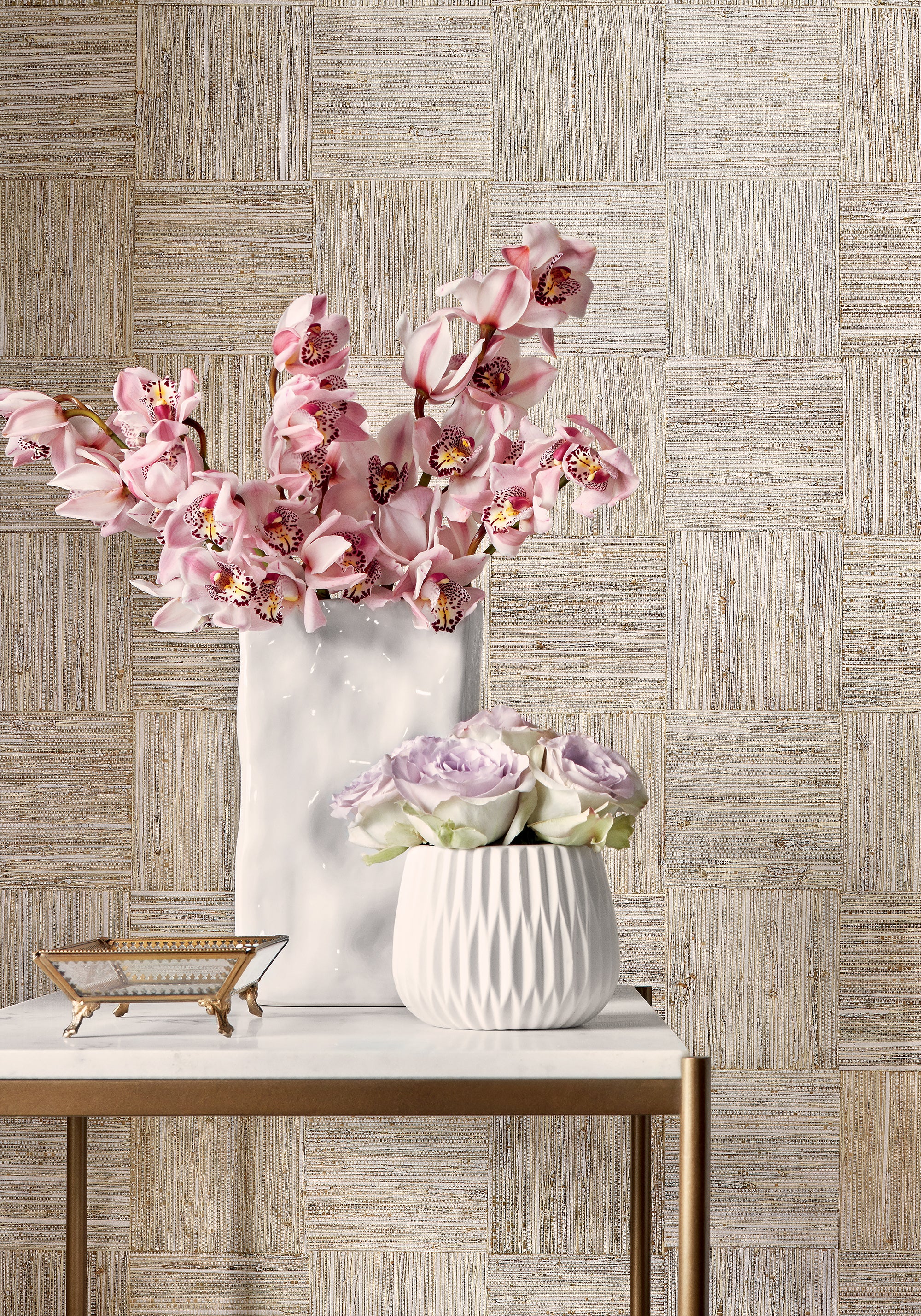 Thibaut Grasscloth Resource 5 Mosaic Weave Behang T24078 - sfeerbeeld