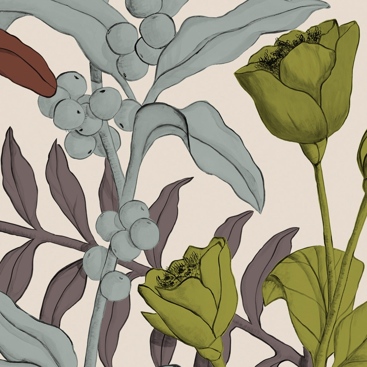 Nobilis Petals And Berries Behang MHP92