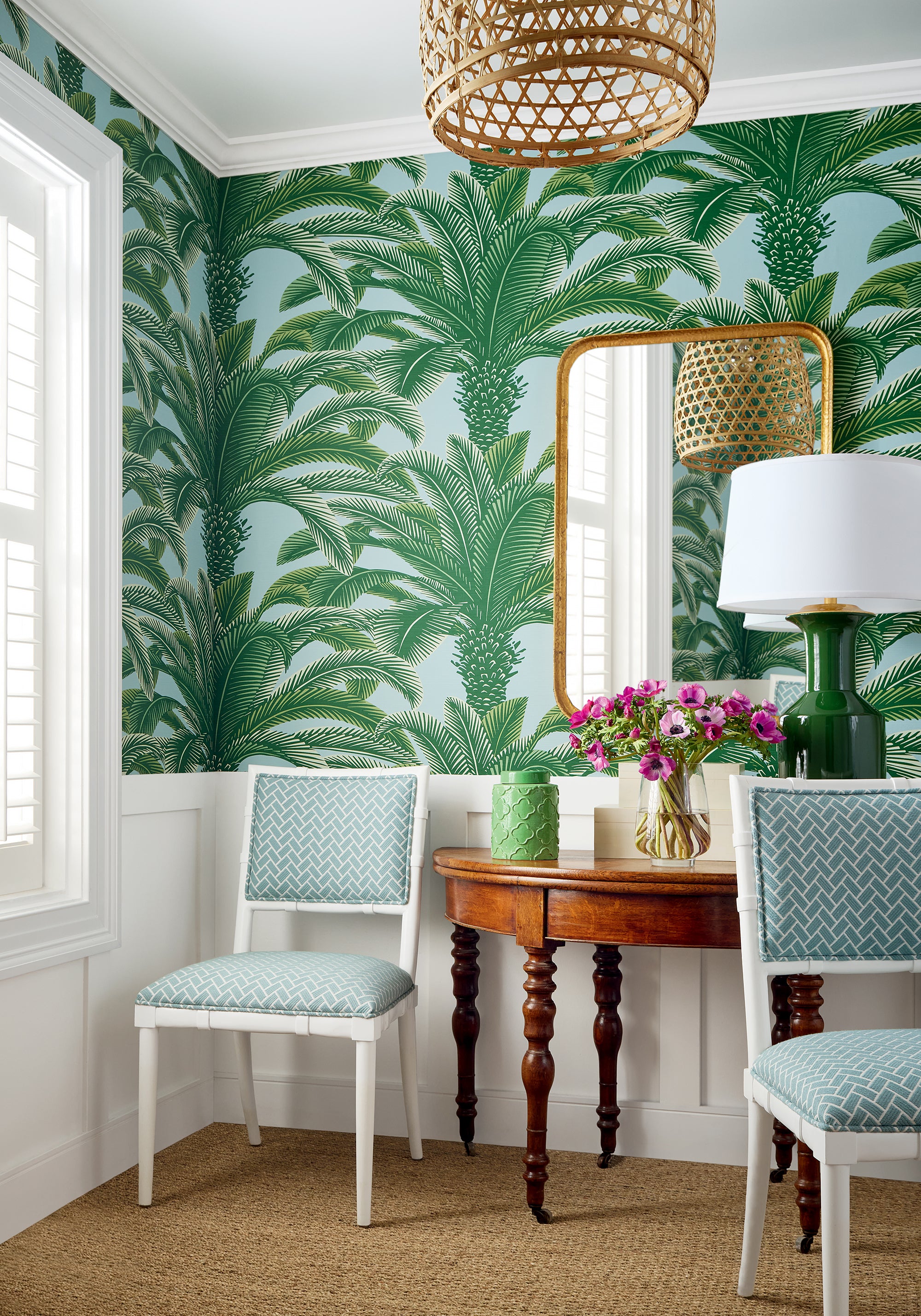 Thibaut Palm Grove Queen Palm Behang T13908 - sfeerbeeld