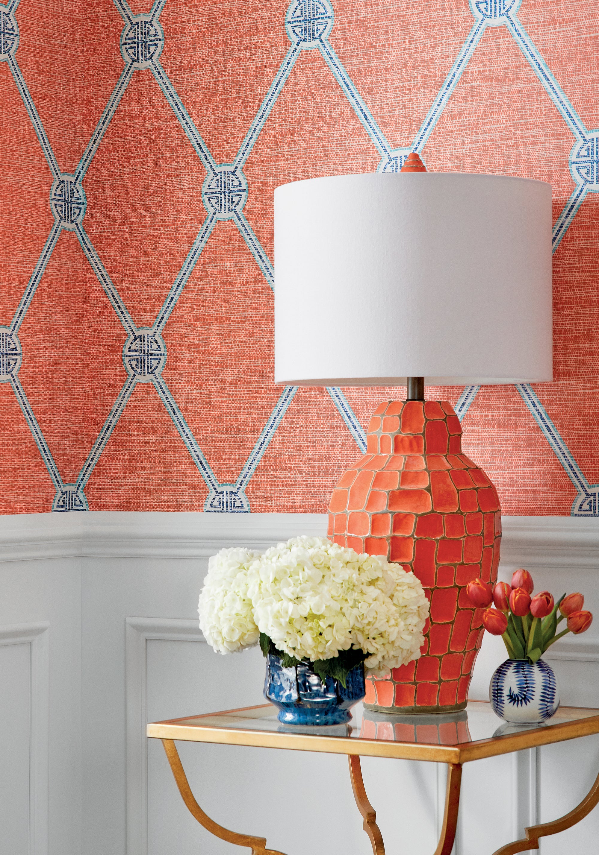 Thibaut Pavilion Turnberry Trellis Behang T13353 - sfeerbeeld