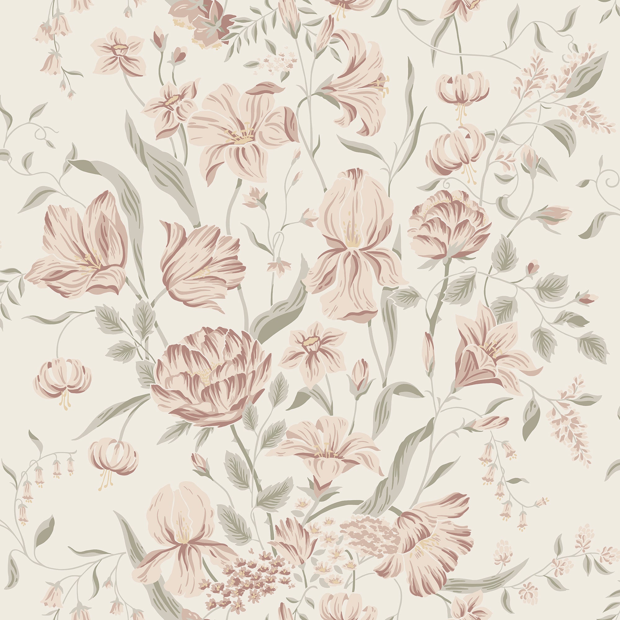 Sandberg Karins Bukett Behang S10164 - Powder Pink