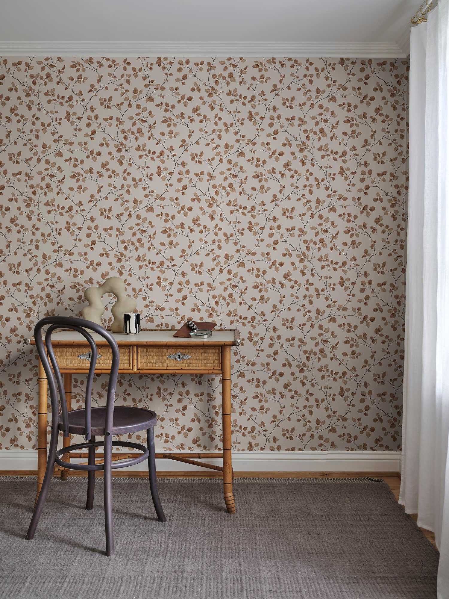 Sandberg Bokskog Behang S10324 - Terracotta
