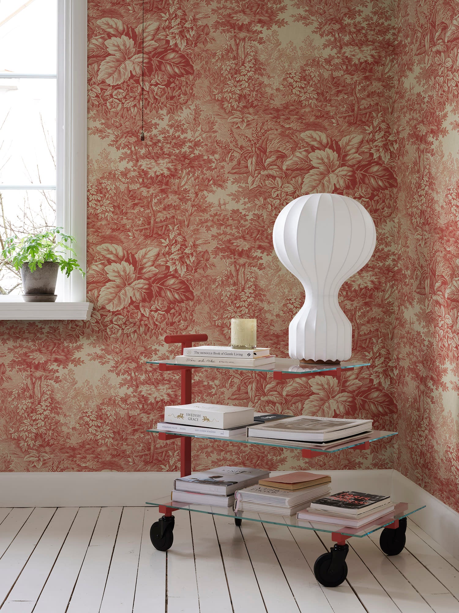 Sandberg Forest Toile Behang S10401 - Red