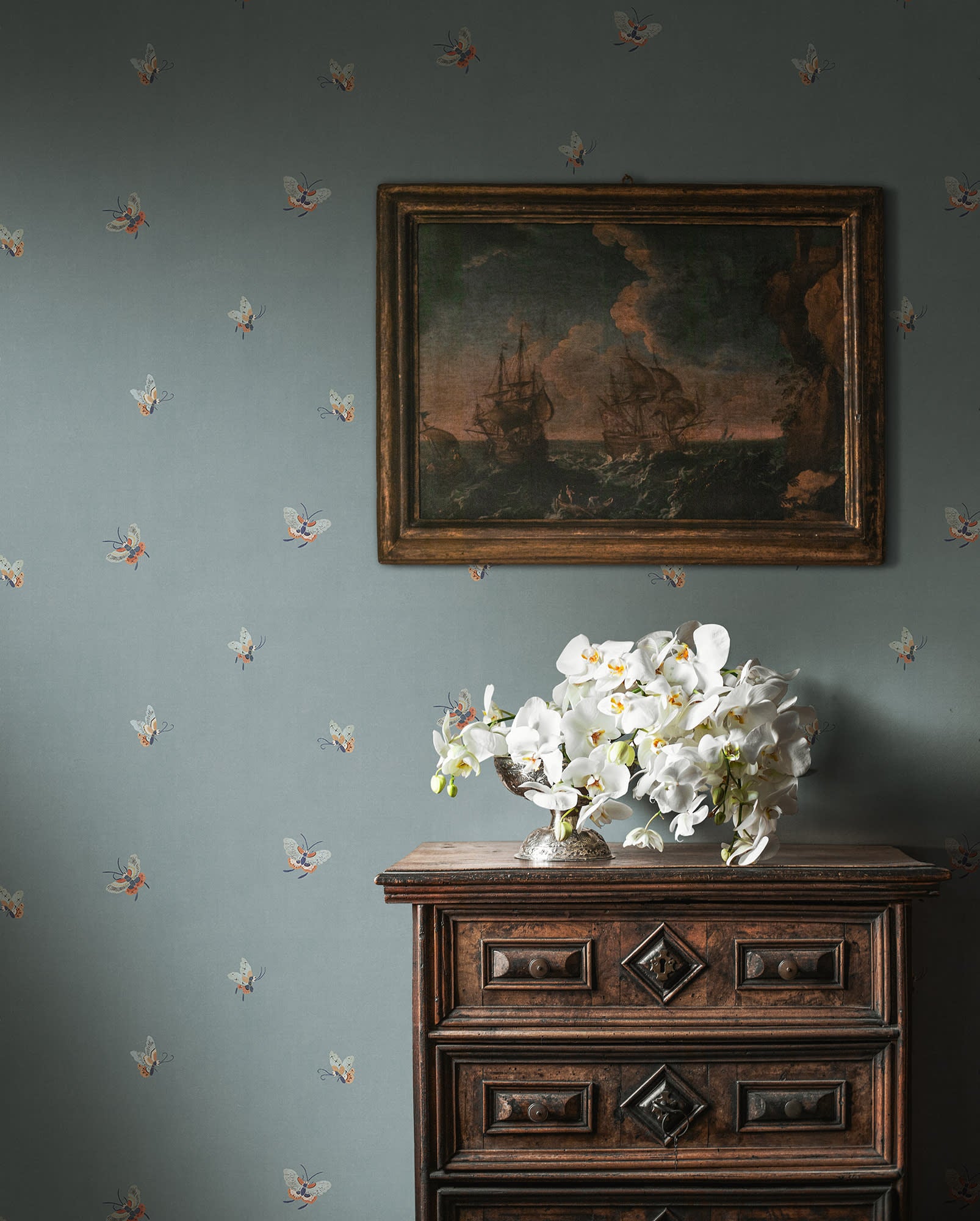 Sandberg Butterflies Behang S10448 - Misty Blue