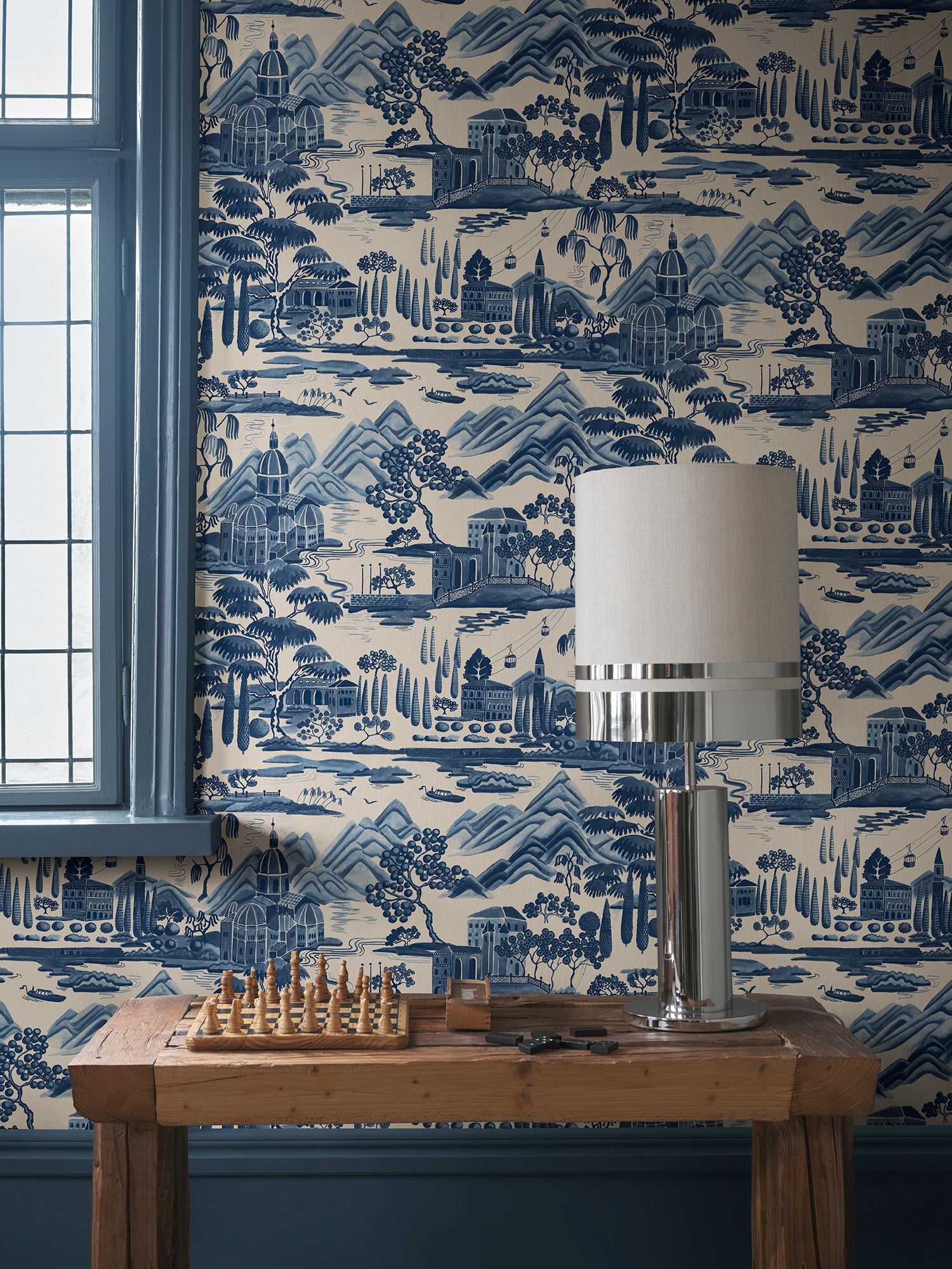 Sandberg Lake Como Behang S10688 - Blue