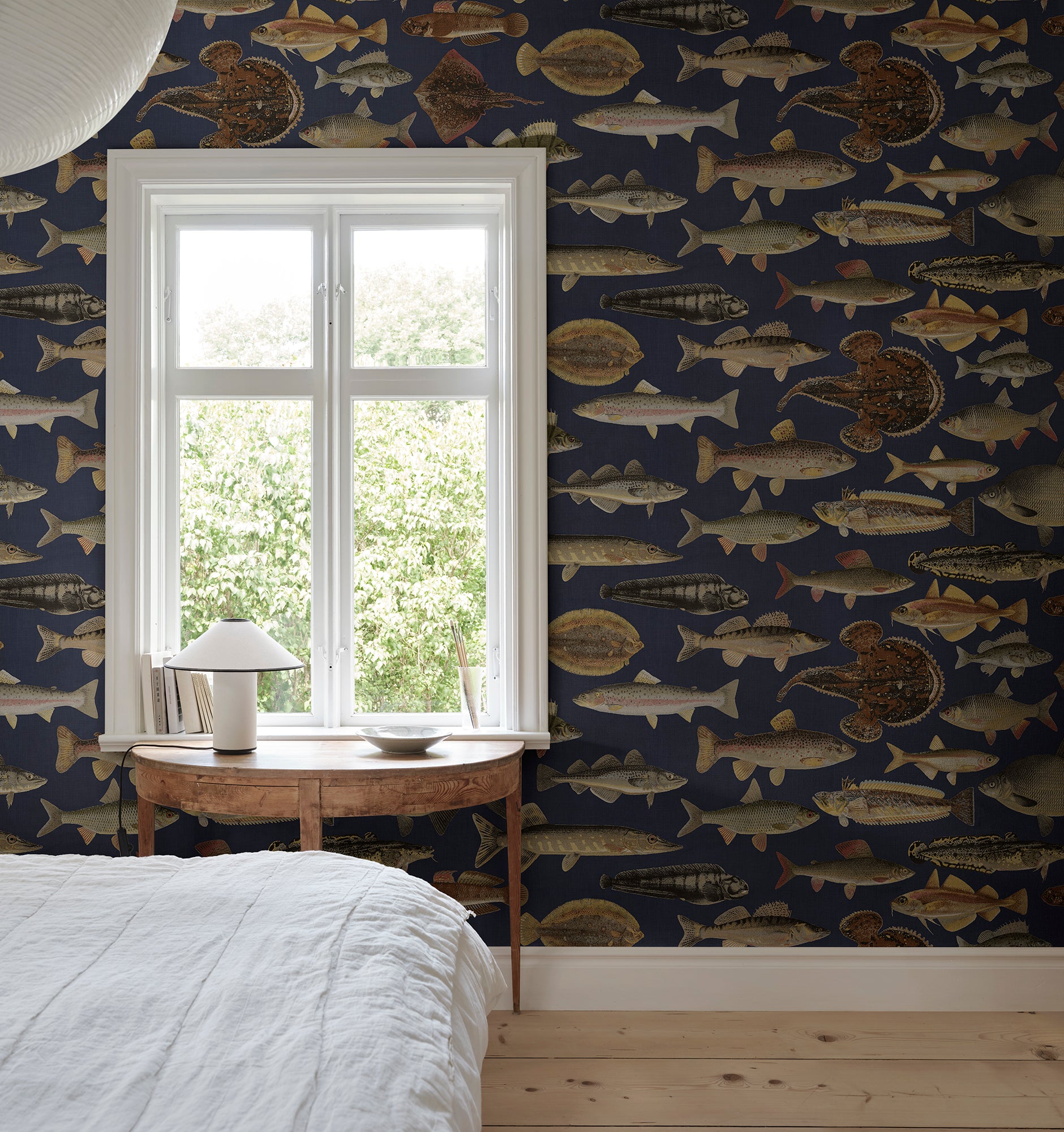 Sandberg Scandinavian Fish Behang S10729 - Dark Blue