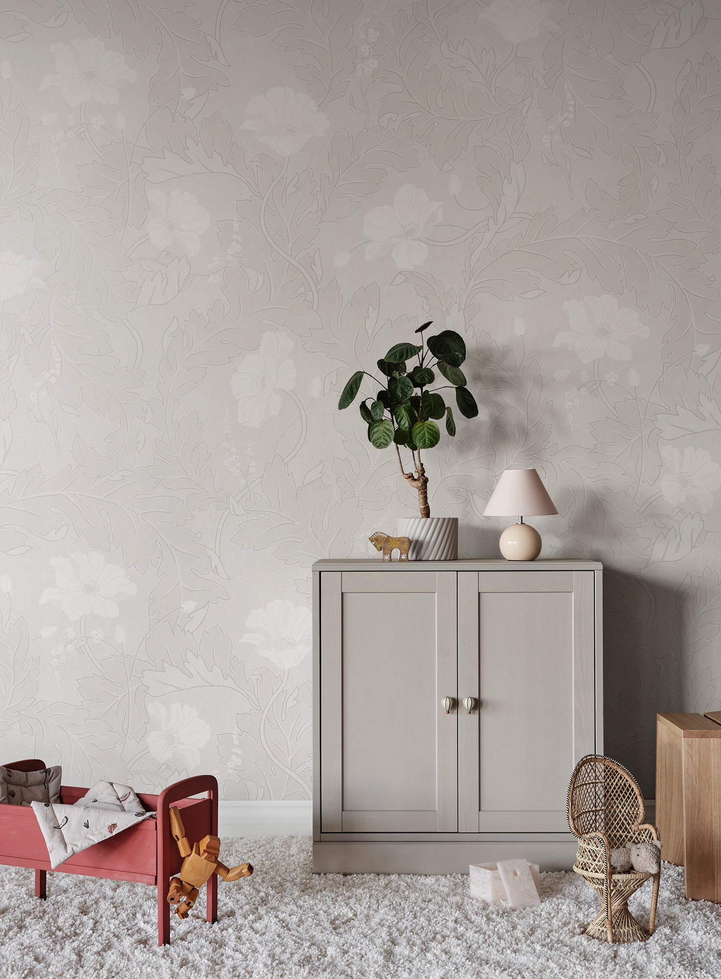 Sandberg Poppy Behang S11009 - White