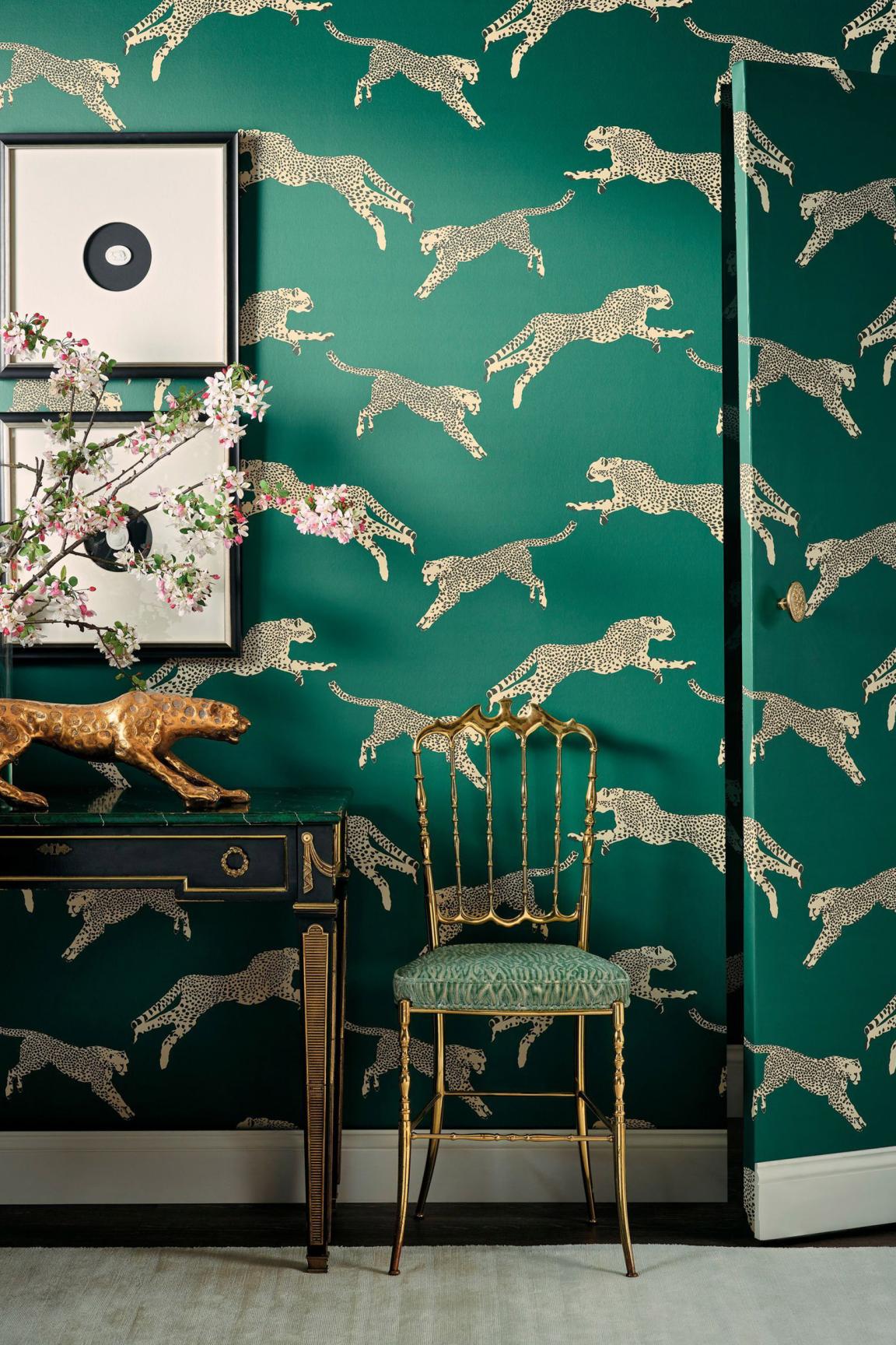 HookedOnWalls Scalamandre Leaping Cheetah JV26022