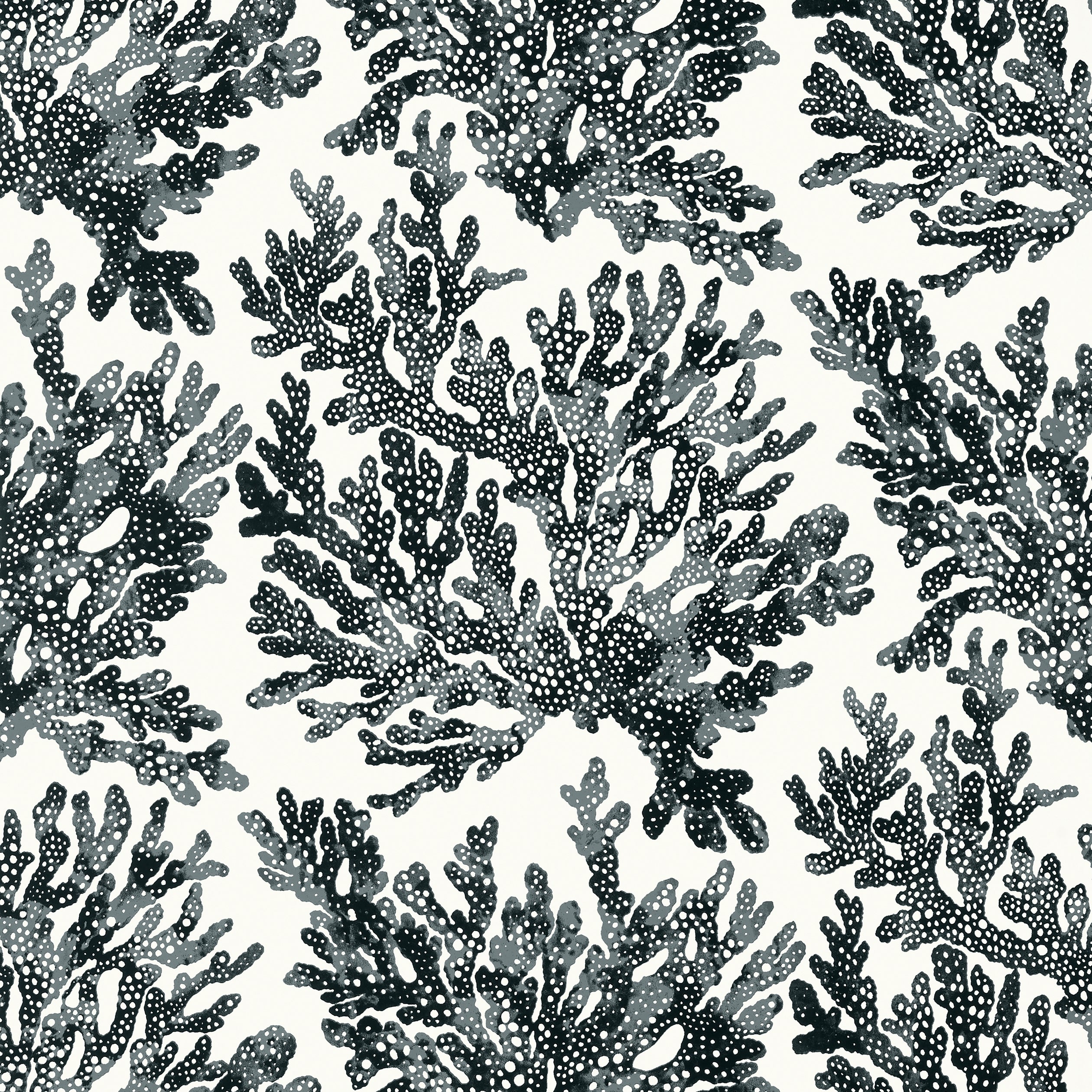 Thibaut Marine Coral Behang T10123 - Black