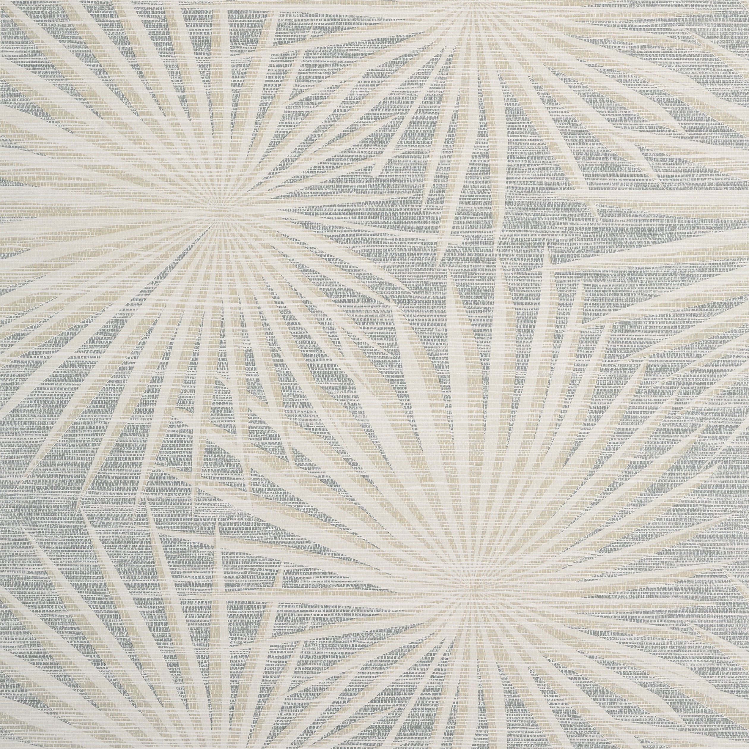 Thibaut Palm Frond Behang T10146 - Metallic Silver on Beige