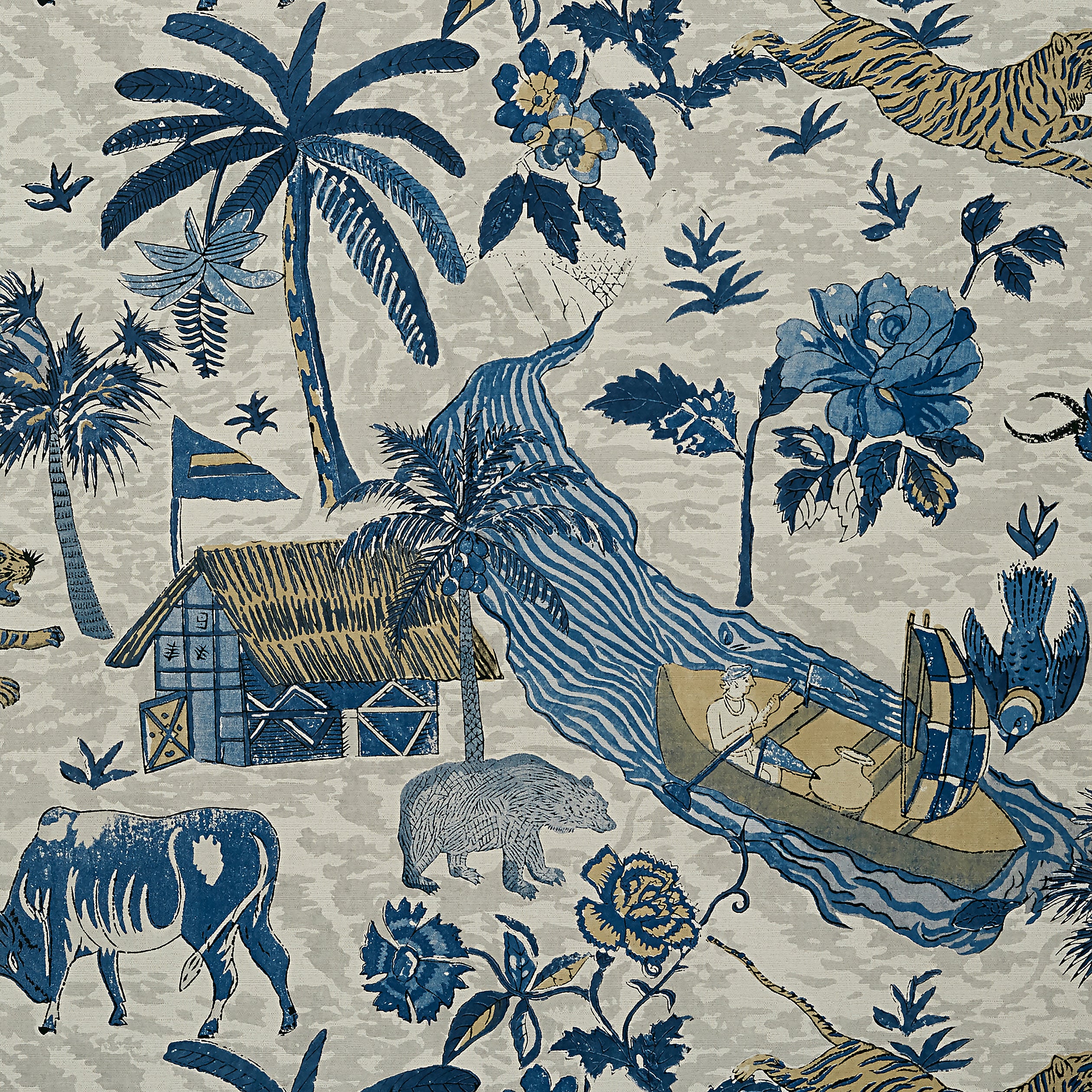 Thibaut Tiger Reserve Behang T10230 - Navy
