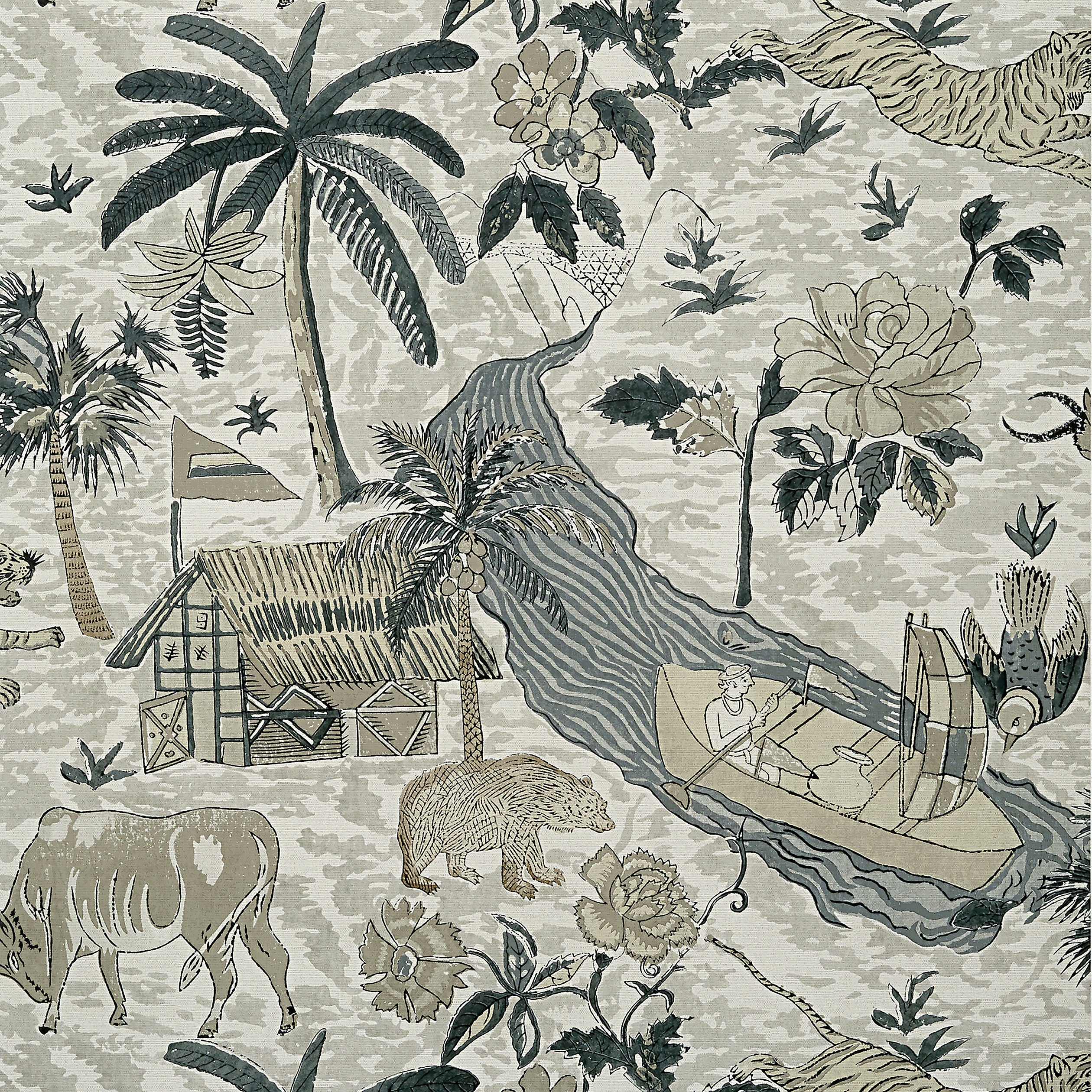 Thibaut Tiger Reserve Behang T10232 - Grey