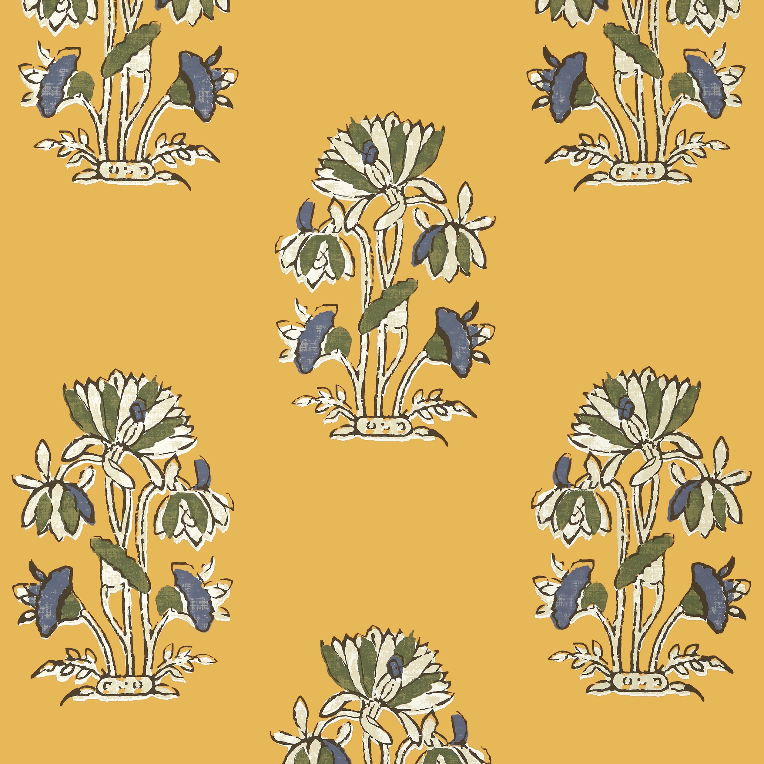 Thibaut Lily Flower Behang T13202 - Harvest Gold