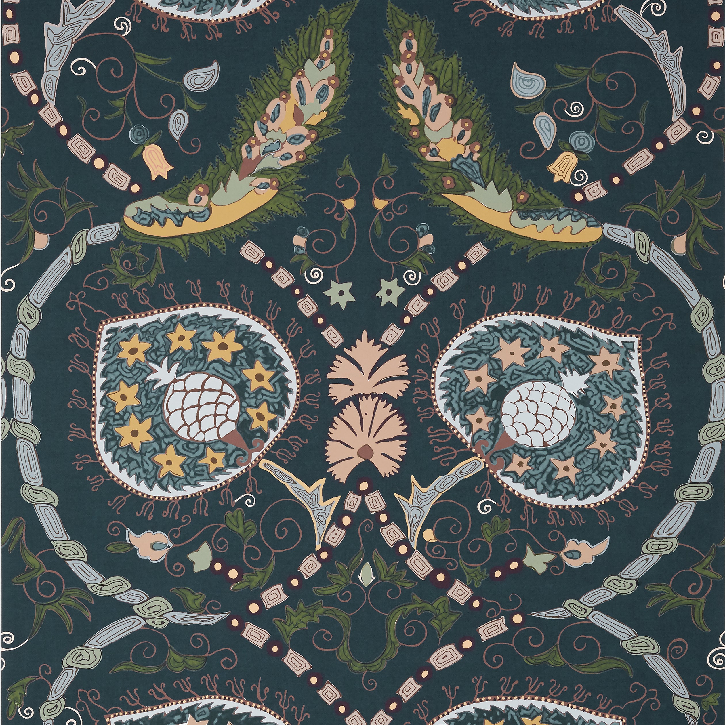 Thibaut Lewis Behang T13216 - Charcoal and Bluestone