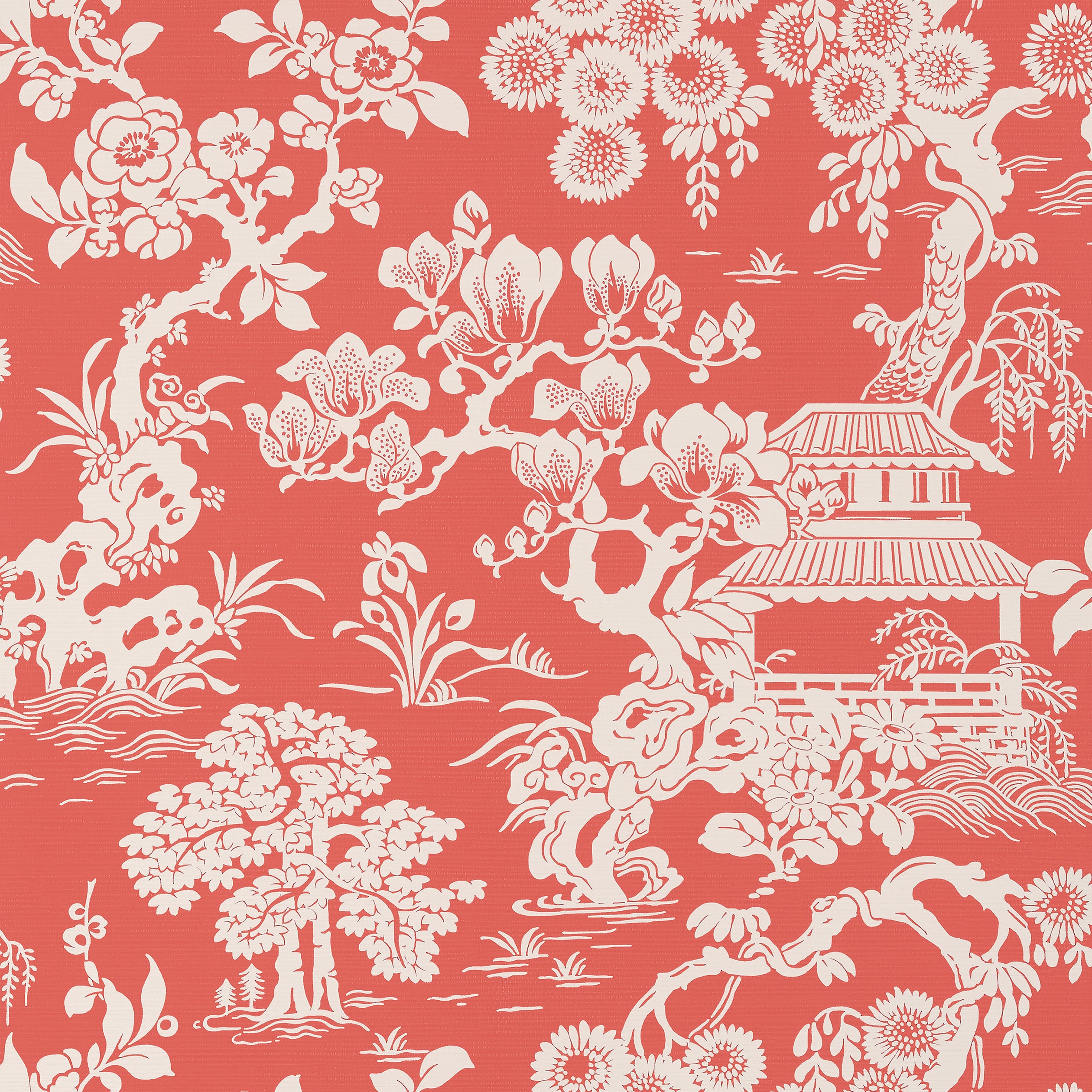 Thibaut Japanese Garden Behang T13305 - Coral