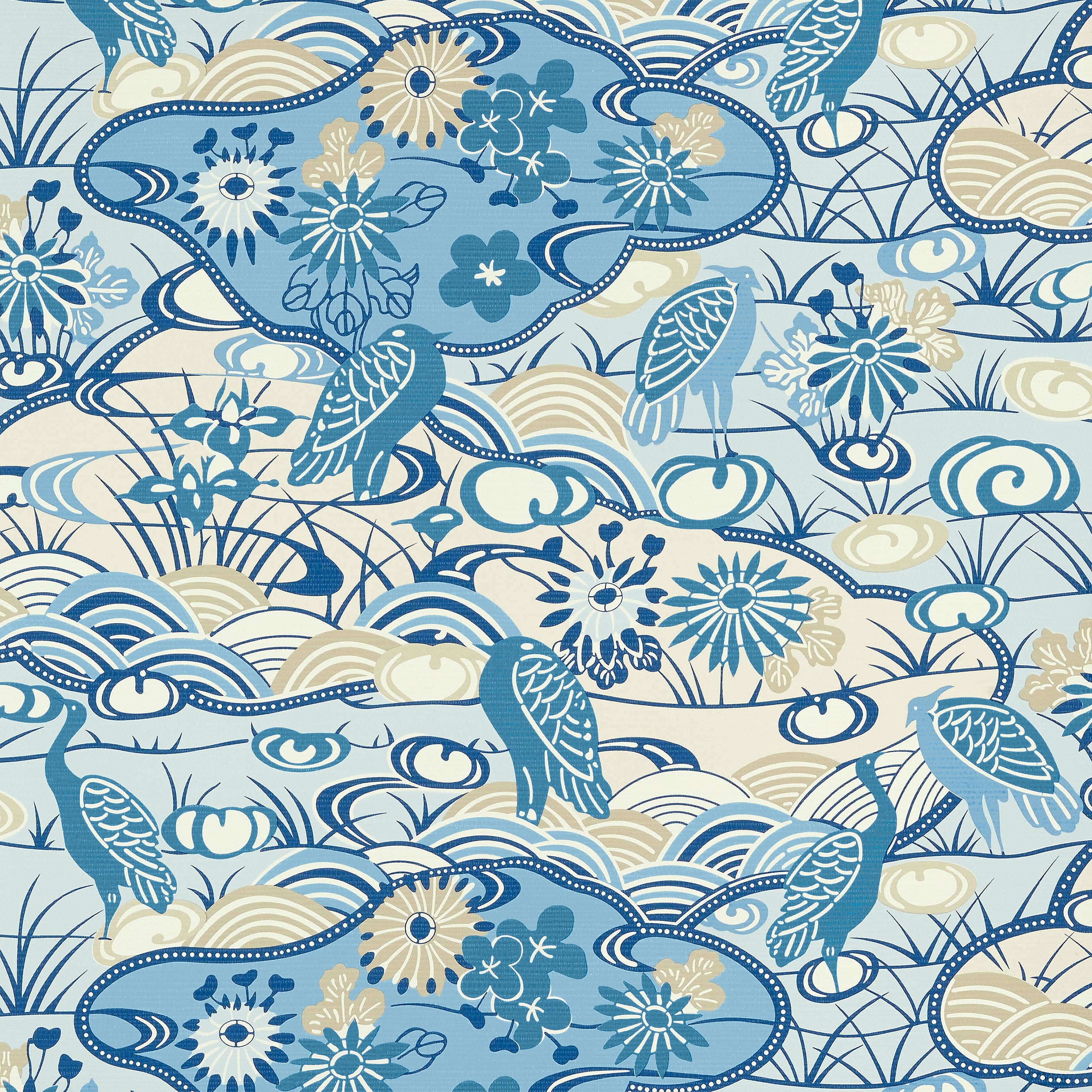Thibaut Heron Stream Behang T13332 - Blue