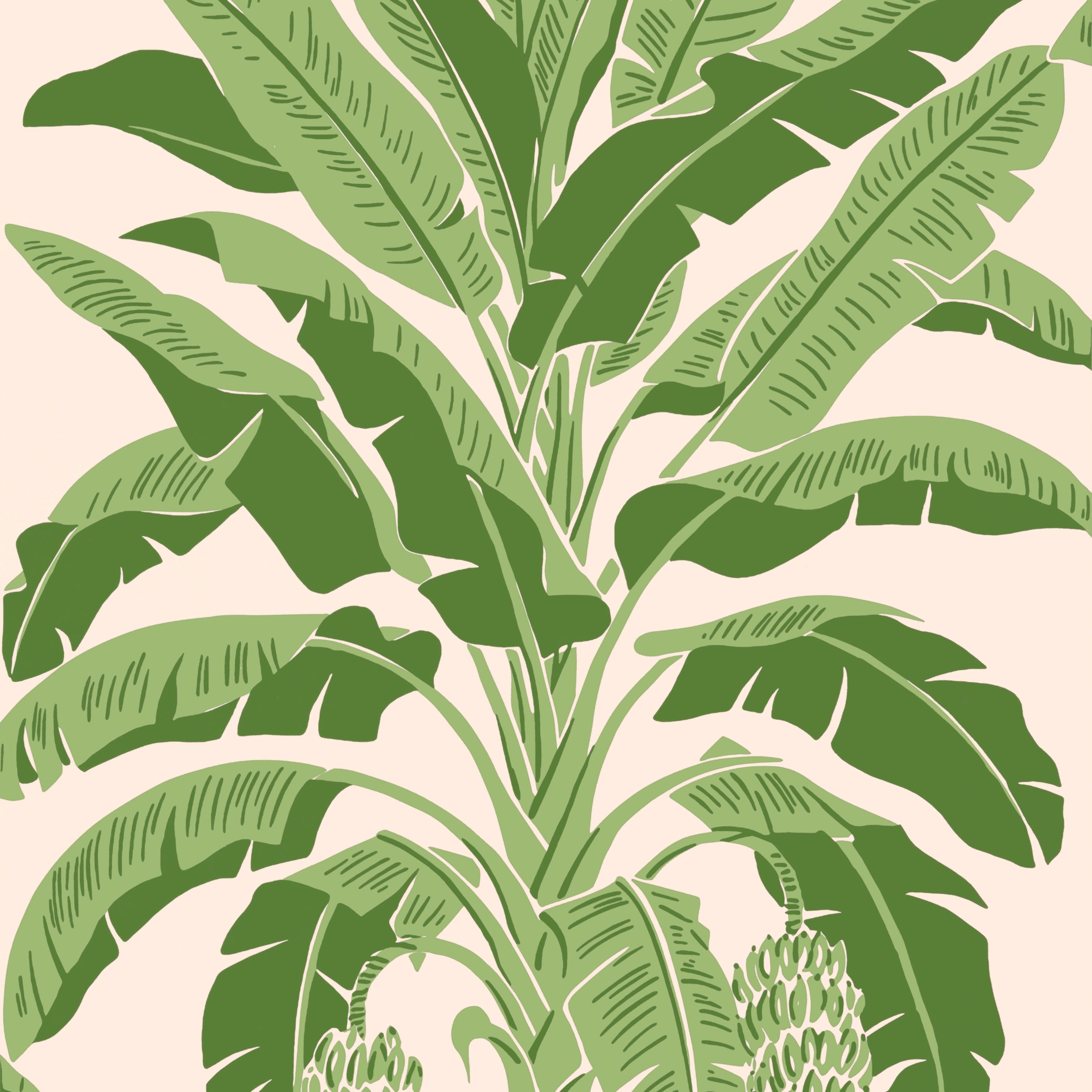 Thibaut Banana Tree Behang T13917 - Pink and Green