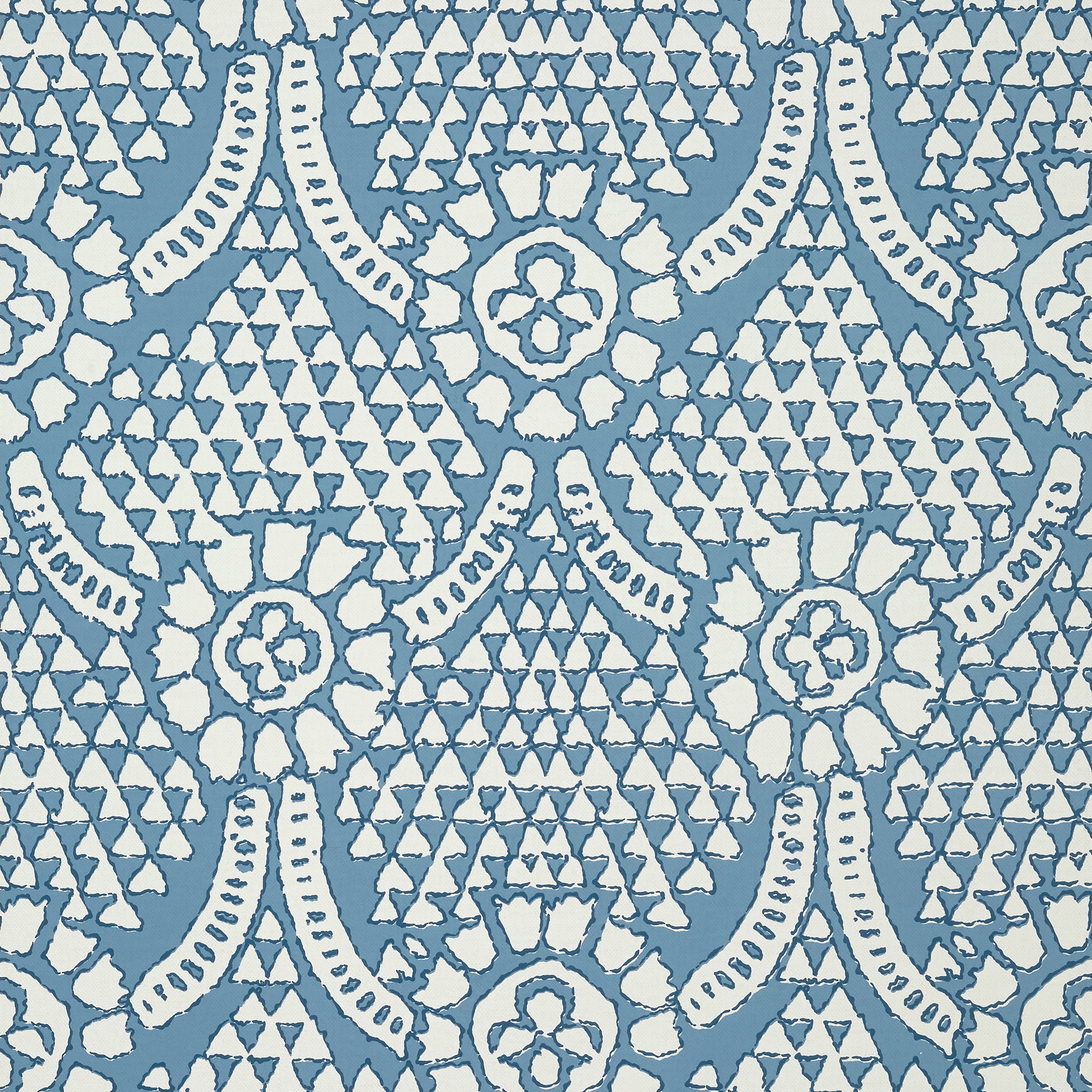 Thibaut Chamomile Behang T14314 - Blue and White